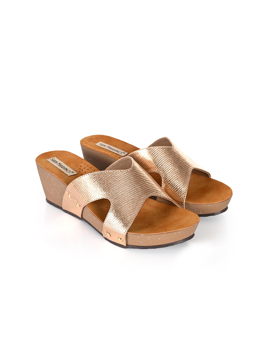 

San Marino by Shoe Bank Ethnic Wedge Sandals, Gold