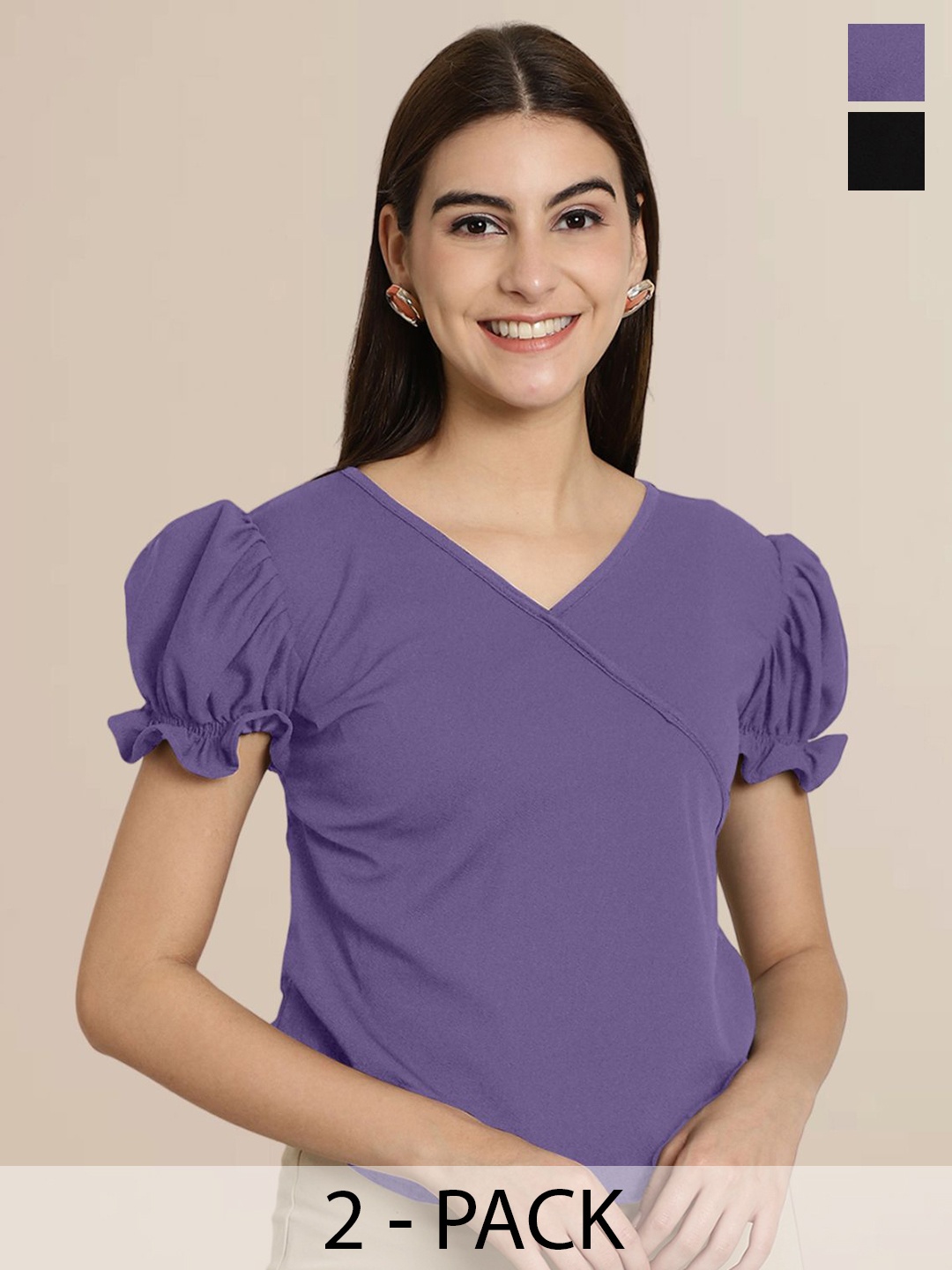 

Tromko Sweetheart Neck Puff Sleeve Top, Multi