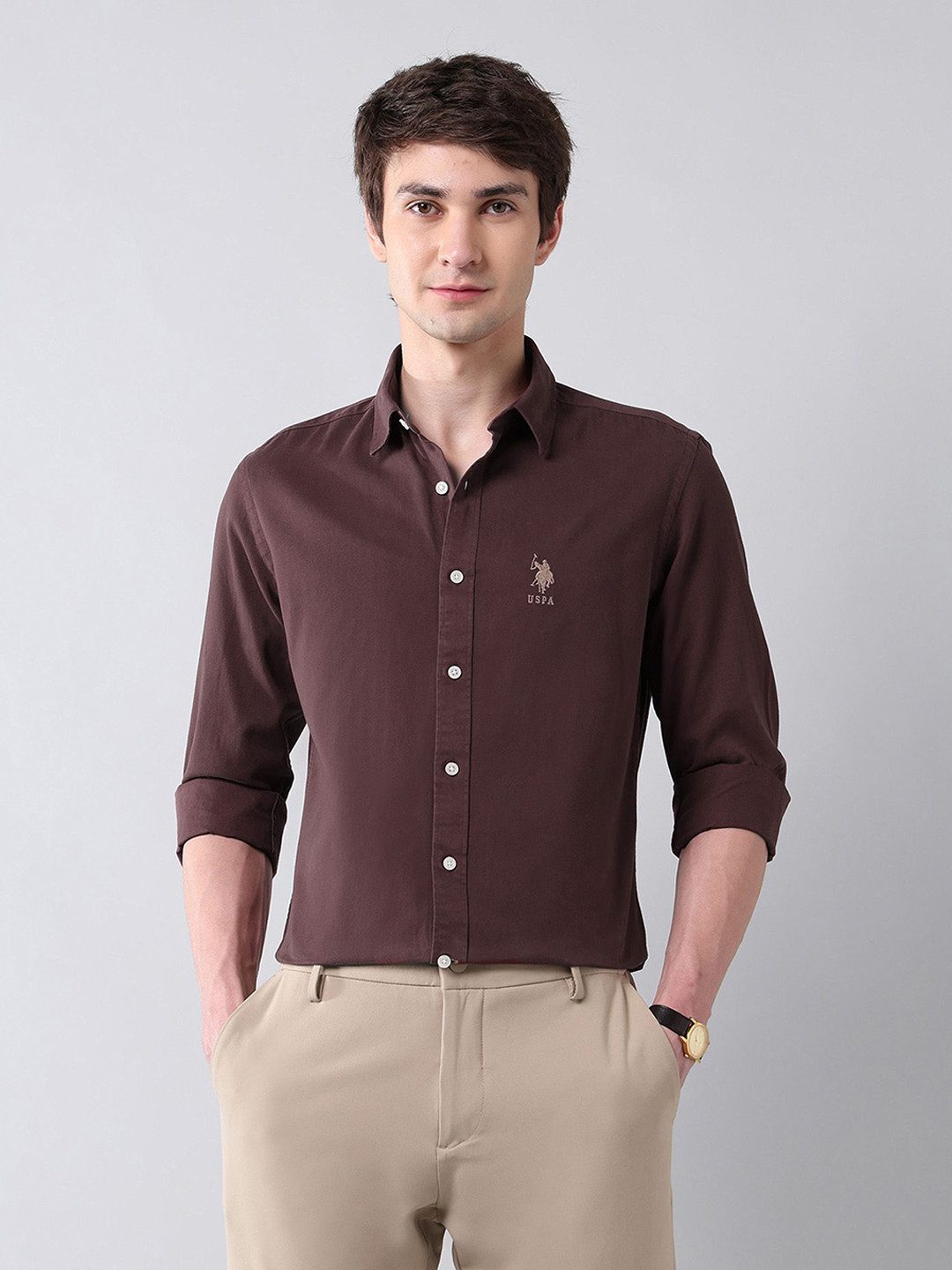 

U.S. Polo Assn. Denim Co. Men Slim Fit Opaque Casual Shirt, Red