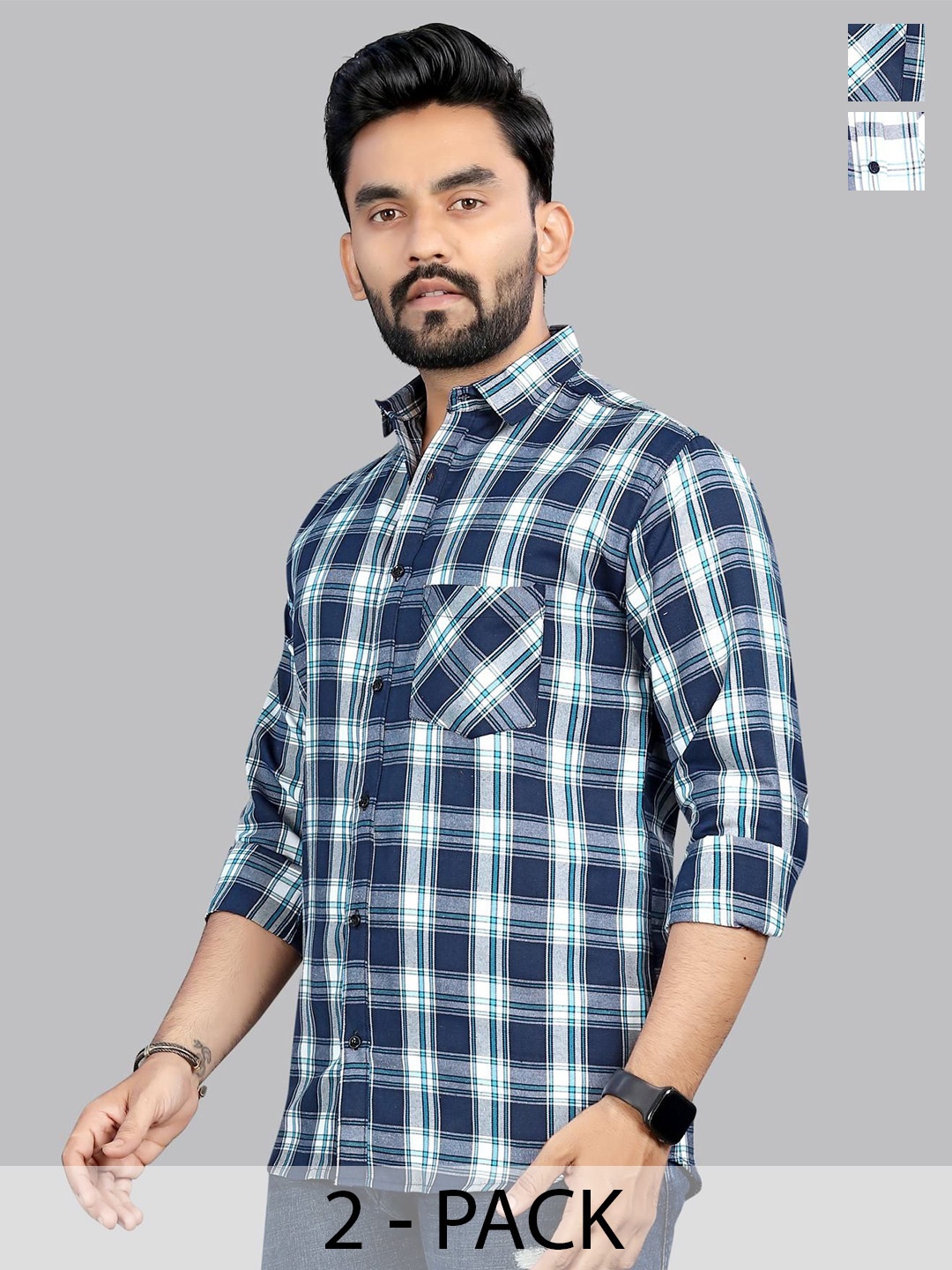 

Metronaut Men Classic Opaque Checked Casual Shirt, Multi