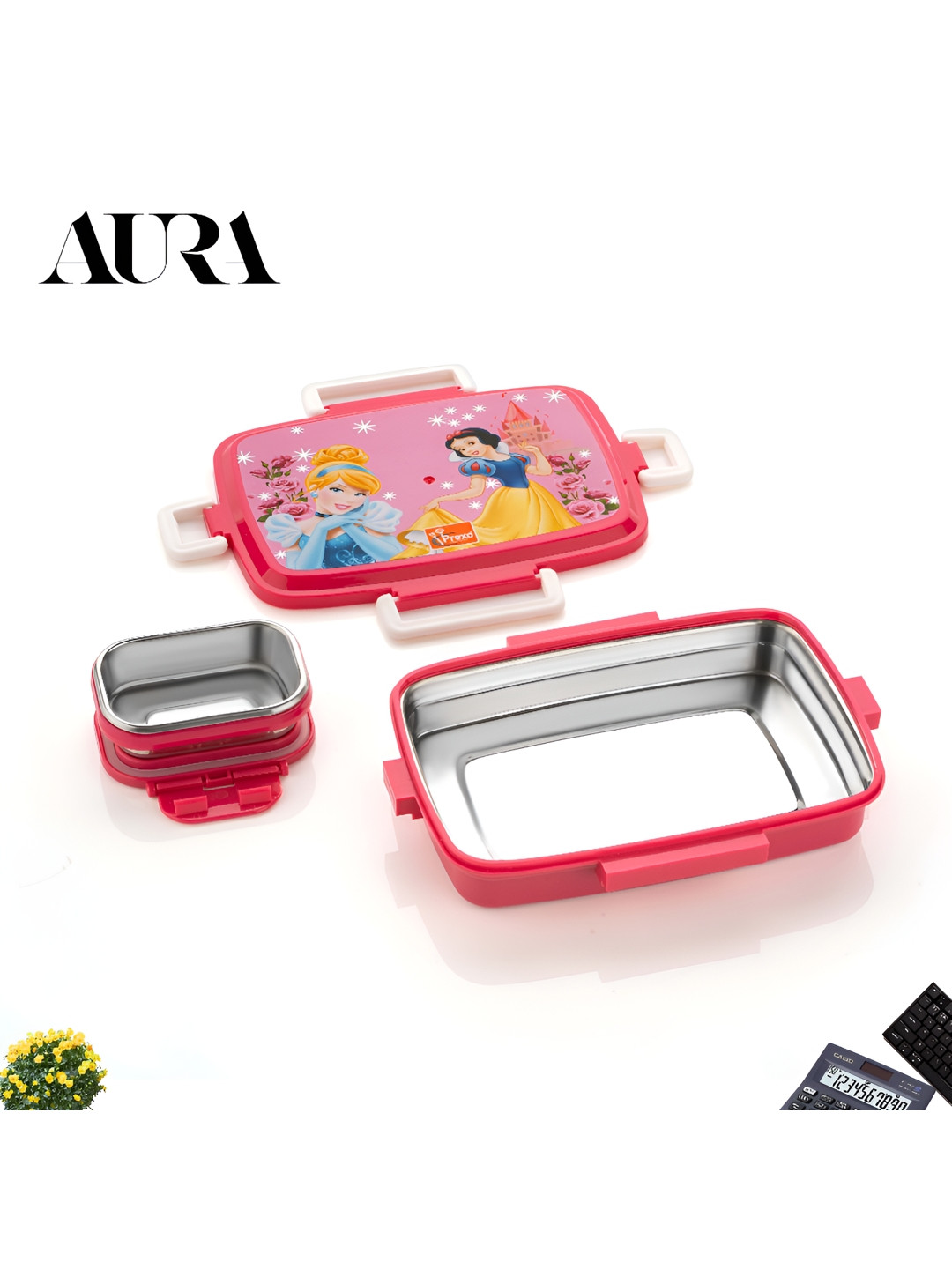 

Aura Pink 2025 Plastic Dishwasher Safe Lunch Box
