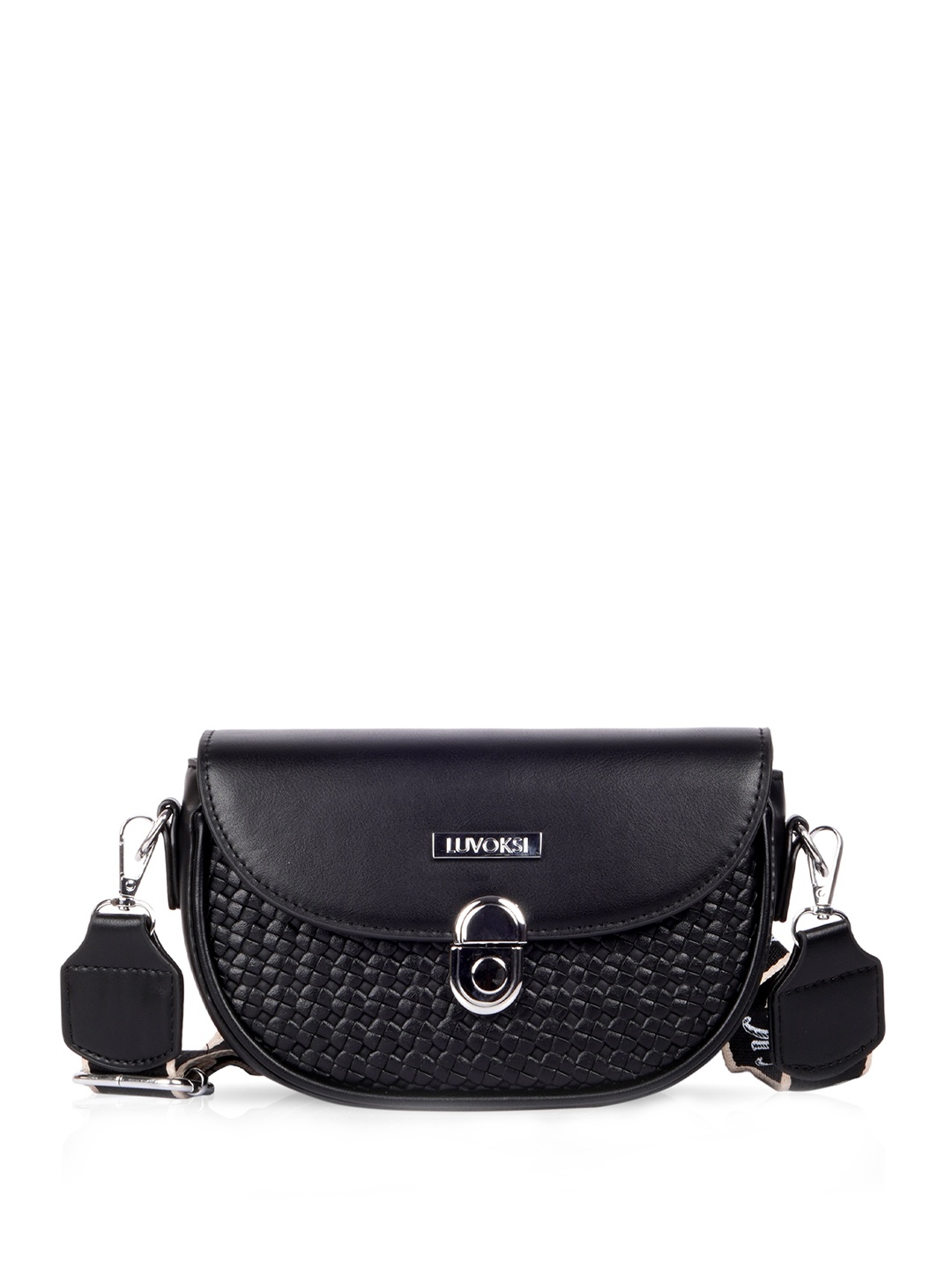 

Luvoksi Textured PU Structured Sling Bag, Black
