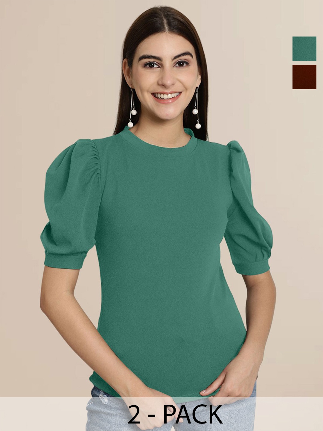 

Tromko Puff Sleeve Top, Multi