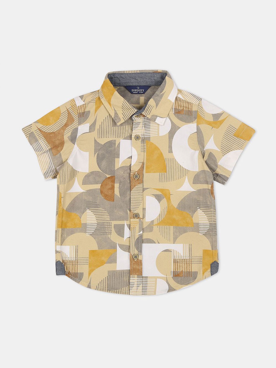 

Infinity Boys Opaque Printed Casual Shirt, Khaki