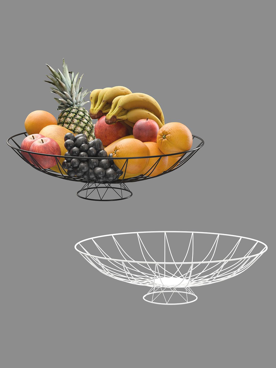 

Kuber Industries Black & White Fruit and Vegetable Basket