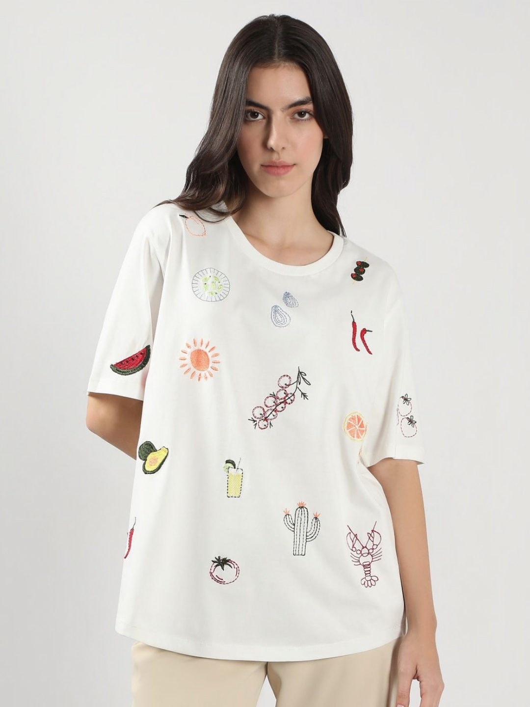 

Vero Moda Women Printed T-shirt, White