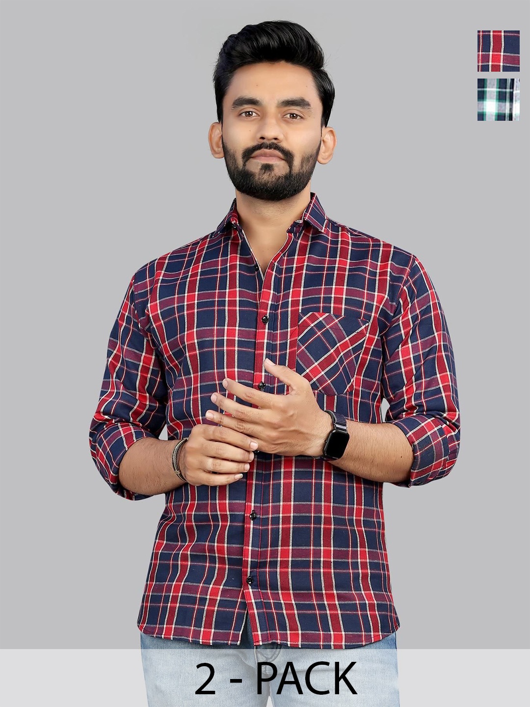 

Metronaut Men Classic Tartan Checks Opaque Checked Casual Shirt, Multi