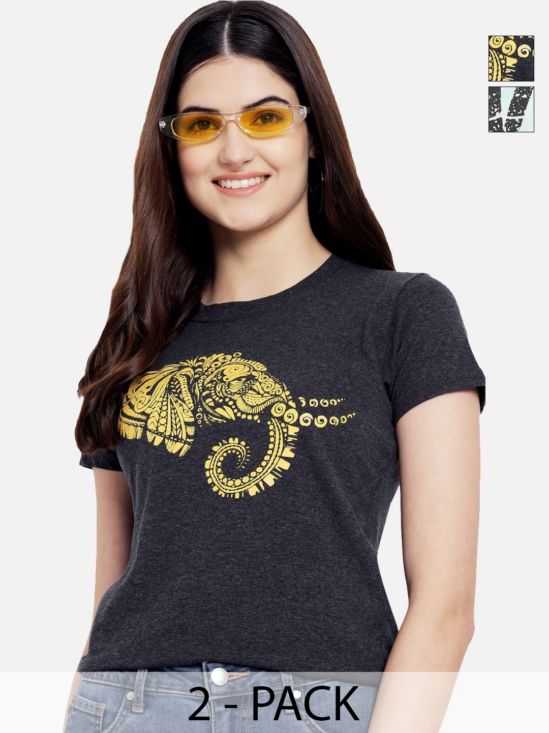

Tromko Women Typography Printed T-shirt, Multi