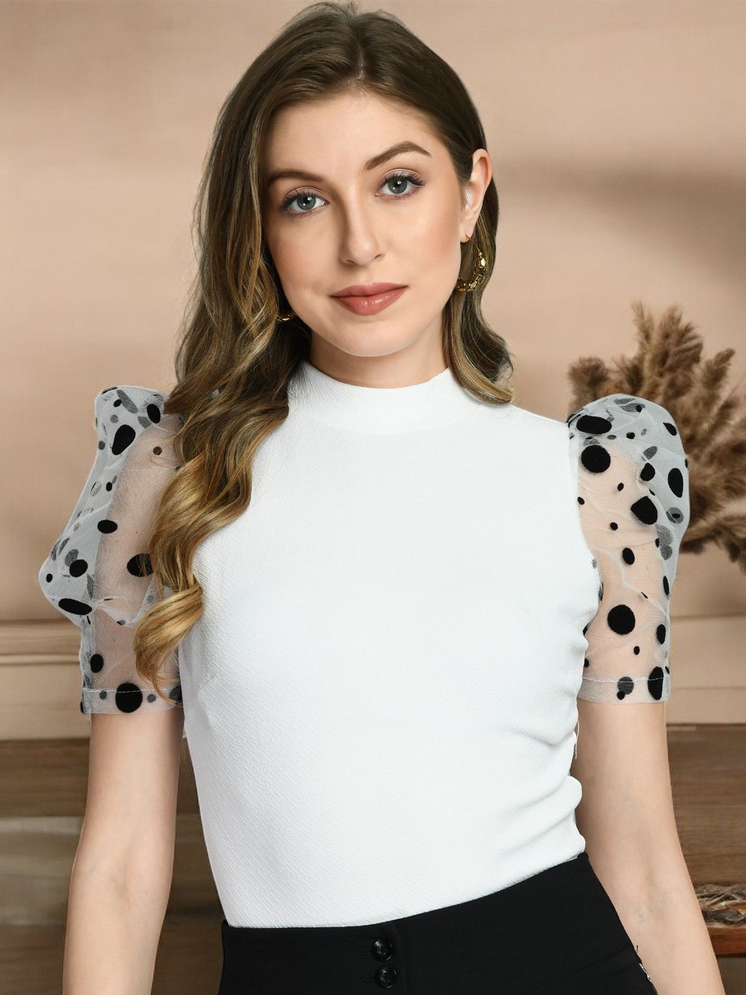 

Arbiter Collection Puff Sleeve Top, White