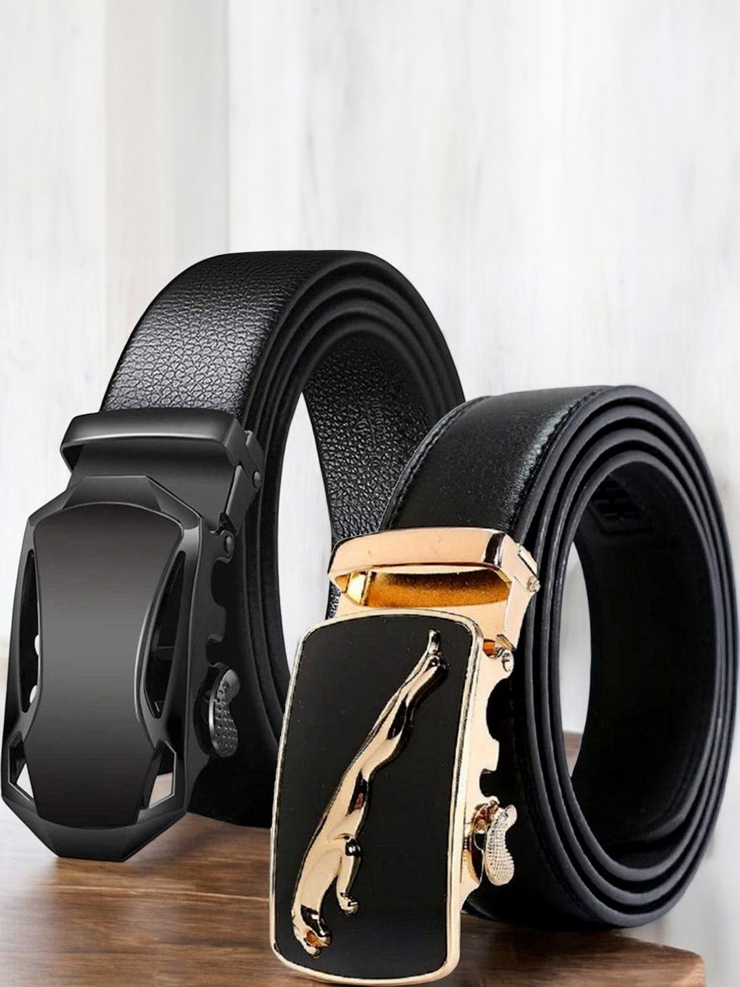 

The Roadster Lifestyle Co Set Of 2 Textured Formal Belts, Black