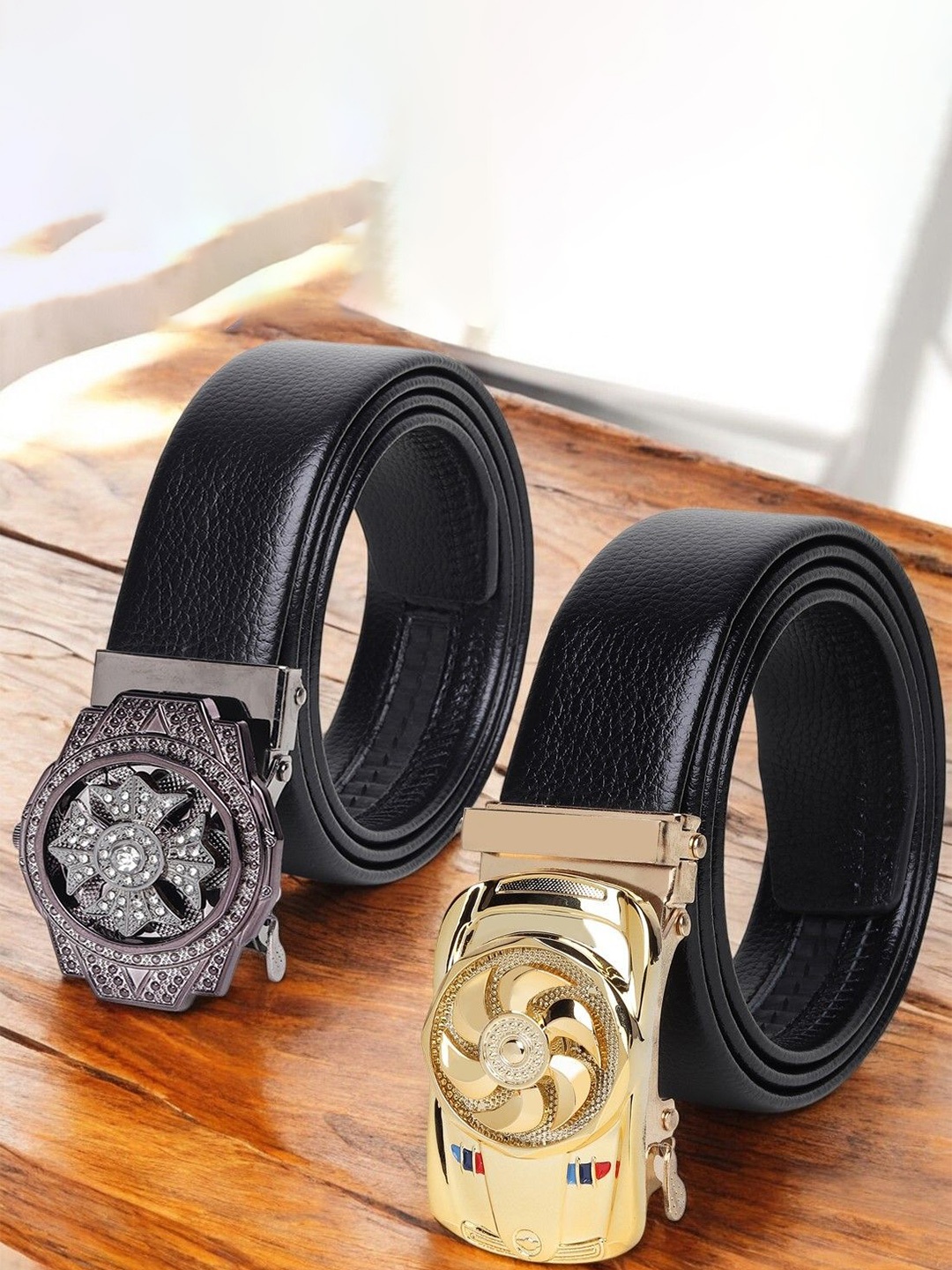 

The Roadster Lifestyle Co. Set Of 2 Textured Belts, Black