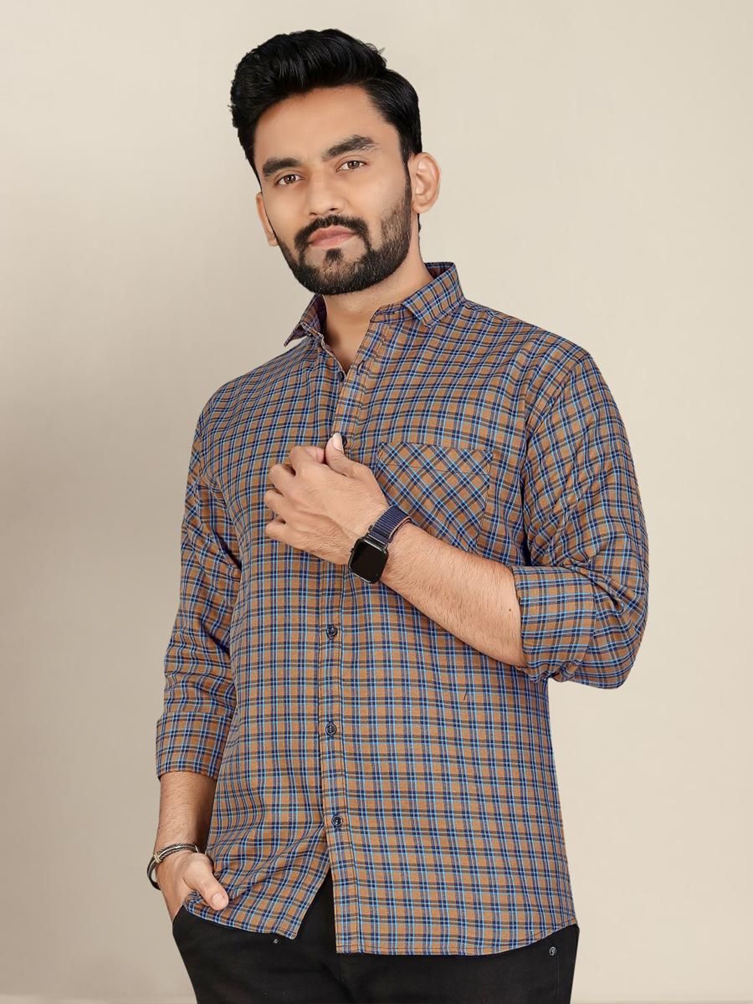 

Metronaut Men Classic Tartan Checks Opaque Checked Casual Shirt, Multi