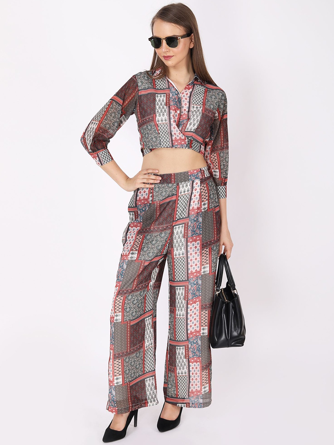 

JAKANARY Printed Shirt With Trousers Co-Ords, Brown
