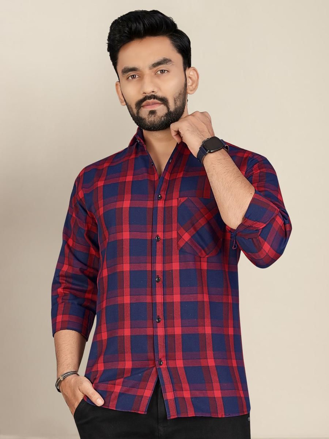 

Metronaut Men Classic Tartan Checks Opaque Checked Casual Shirt, Multi