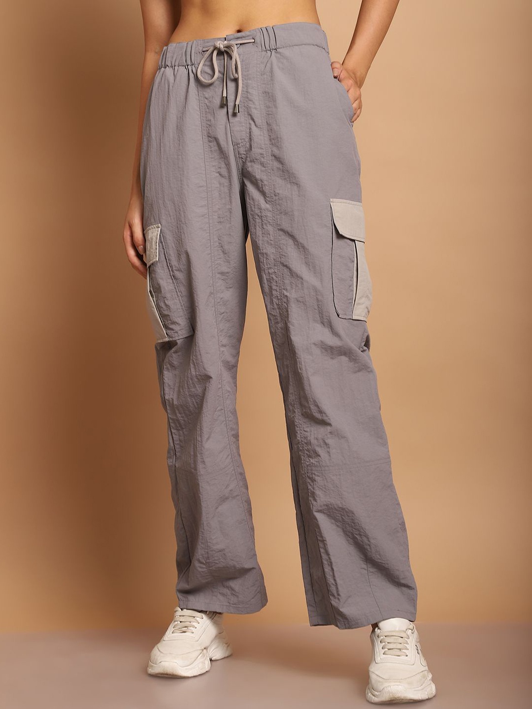 

JAKANARY Women Relaxed Easy Wash Trousers, Grey