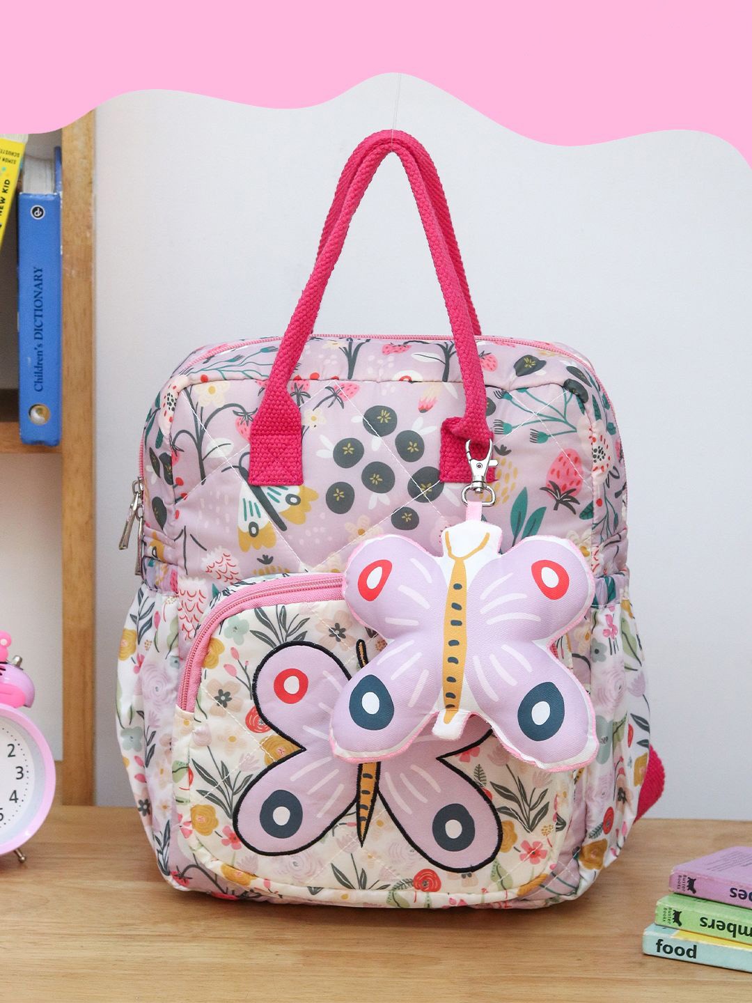 

ROSADA Kids Printed Small Backpack, Pink