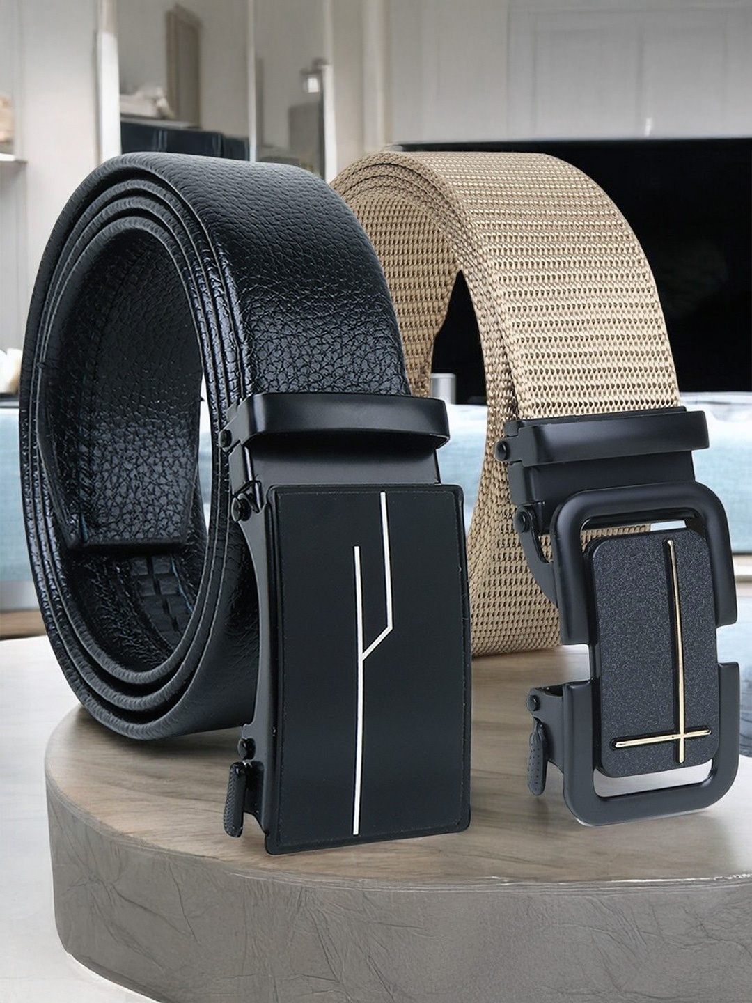 

The Roadster Lifestyle Co Set Of 2 Textured Formal Belts, Multi