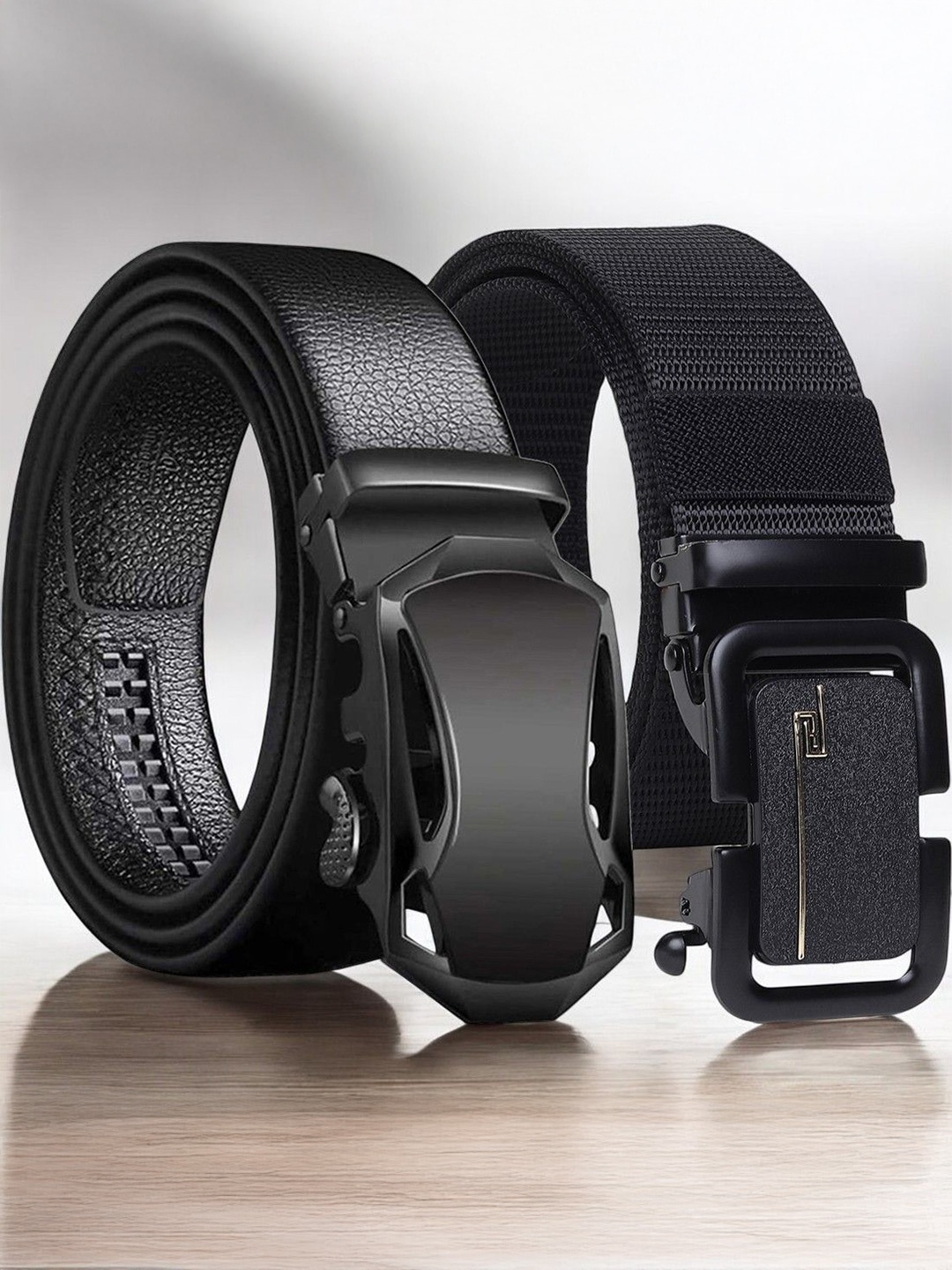 

The Roadster Lifestyle Co Set Of 2 Textured Formal Belts, Black