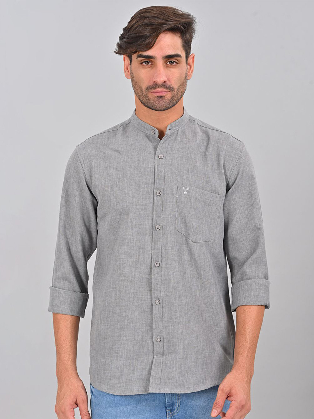 

STYLOFY Men Comfort Opaque Casual Shirt, Silver