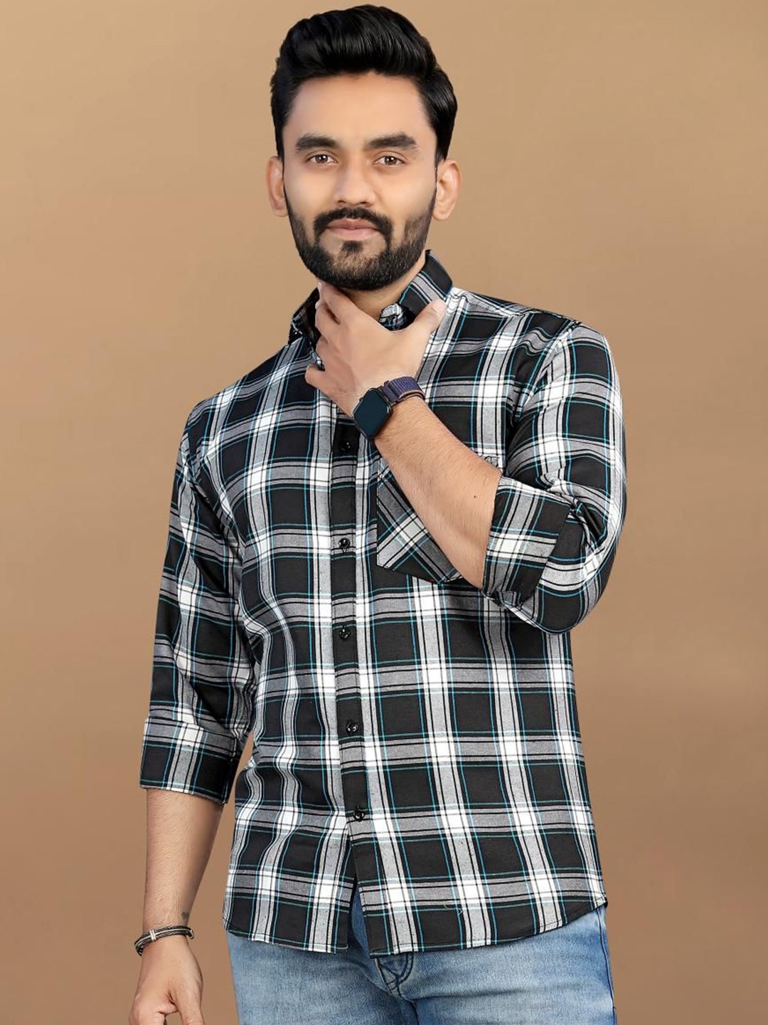 

Metronaut Men Classic Tartan Checks Opaque Checked Casual Shirt, Multi