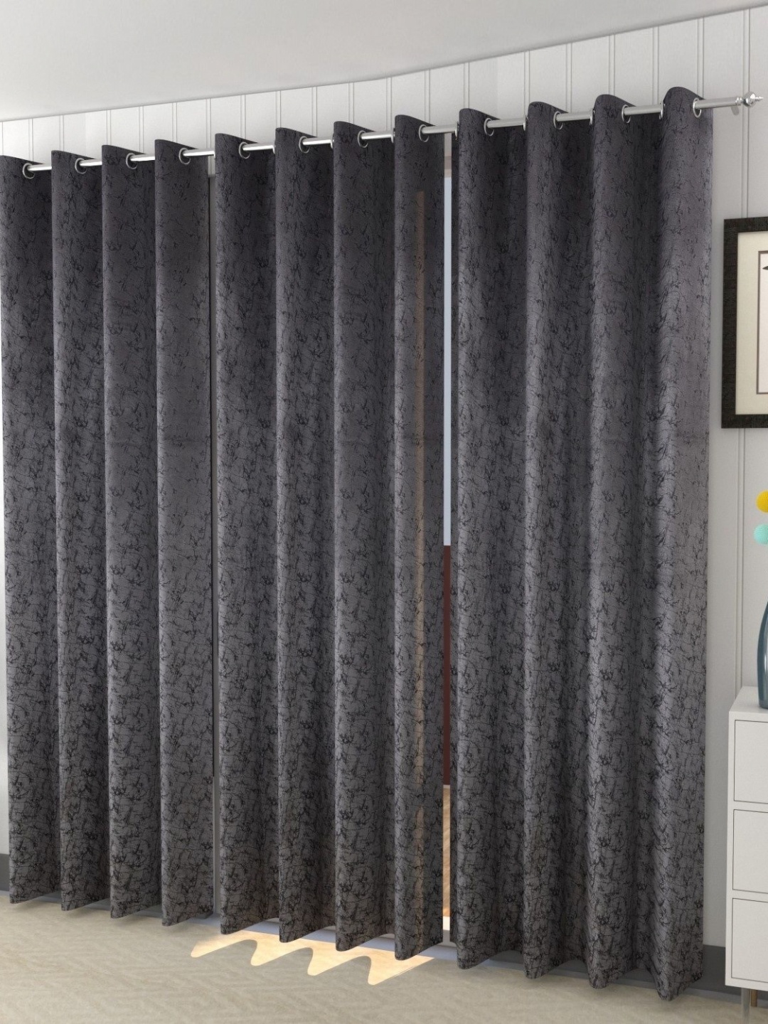 

Galaxy Home Decor Grey Set of 3 Room Darkening Door Curtain