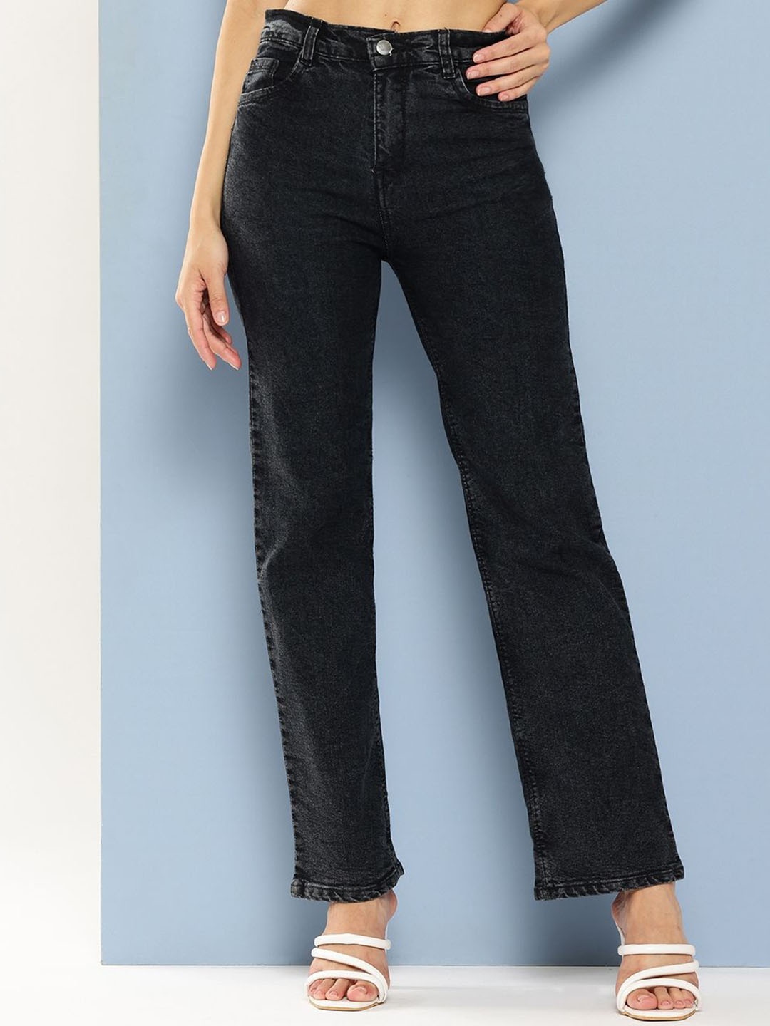 

BAESD Girls Comfort Relaxed Fit Mildly Distressed Stretchable Jeans, Black
