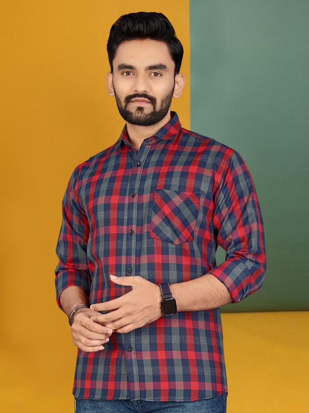 

Metronaut Men Classic Tartan Checks Opaque Checked Casual Shirt, Multi