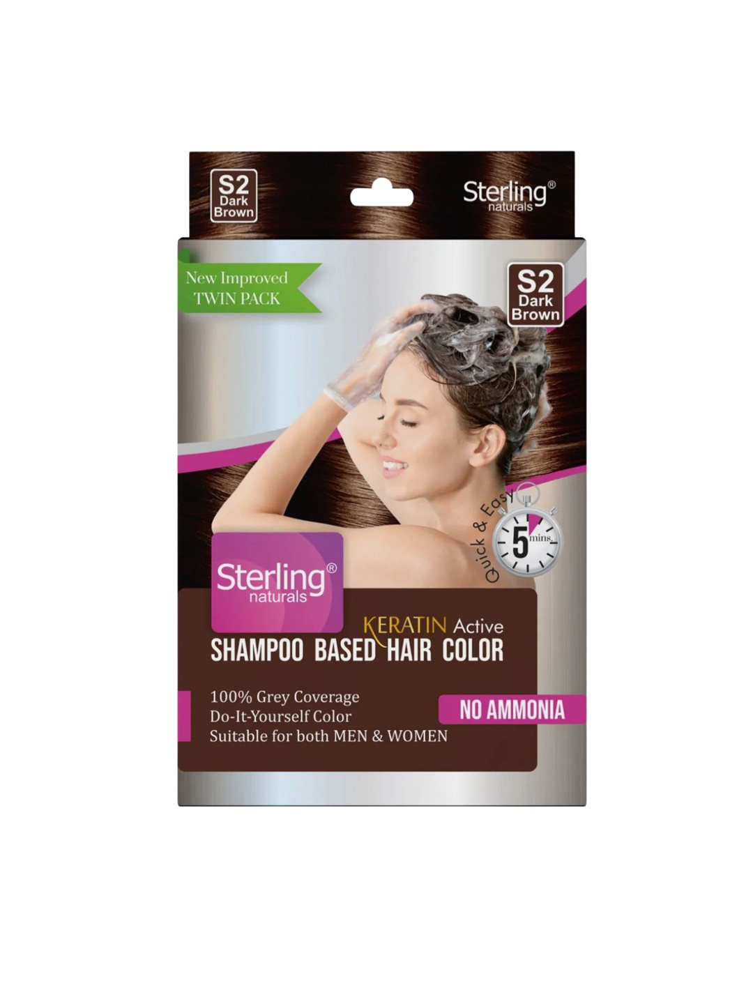 

Sterling Naturals Shampoo Based Hair Color- 50 ml- Dark Brown