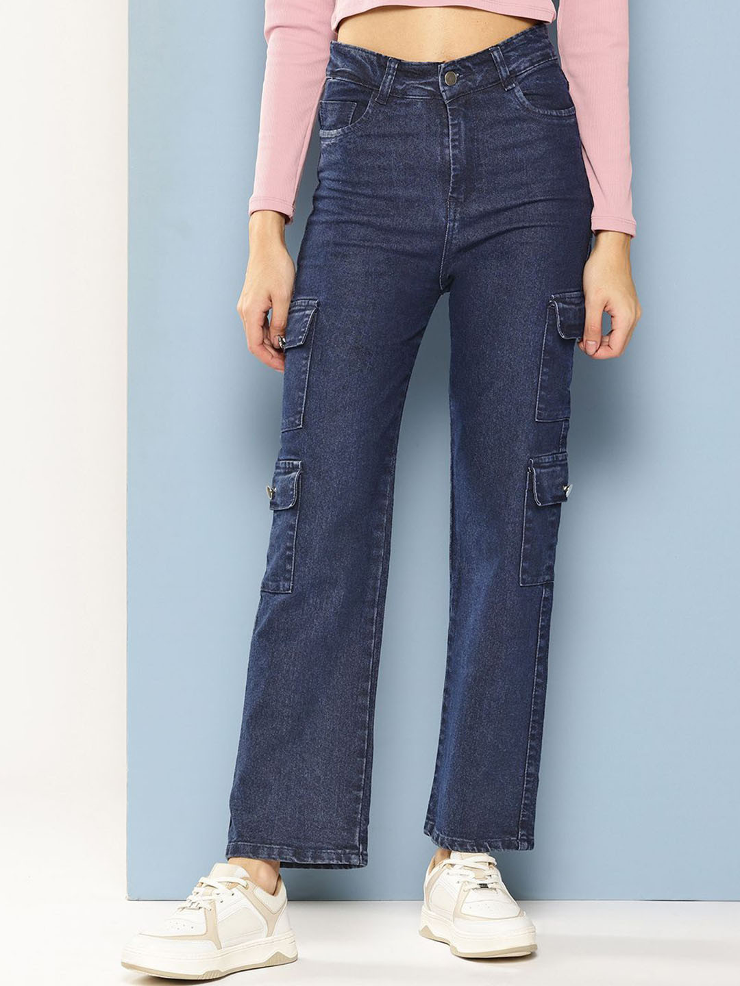 

BAESD Women Comfort Relaxed Fit Highly Distressed Stretchable Jeans, Blue