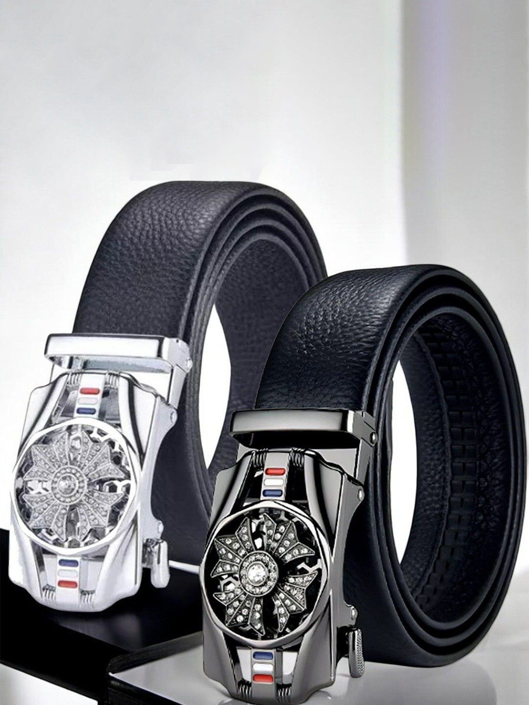 

The Roadster Lifestyle Co Set Of 2 Textured Formal Belts, Black