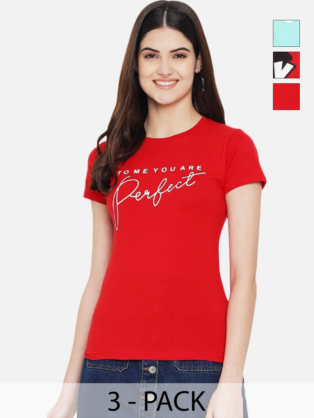 

Tromko Women Typography Printed T-shirt, Multi