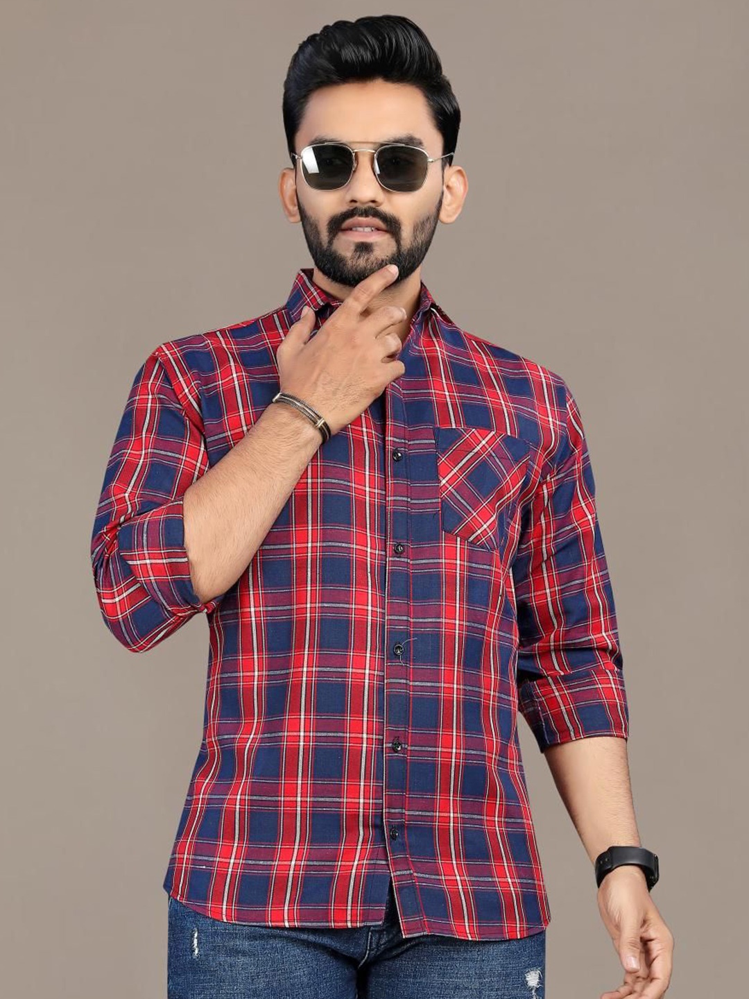 

Metronaut Men Classic Tartan Checks Opaque Checked Casual Shirt, Multi