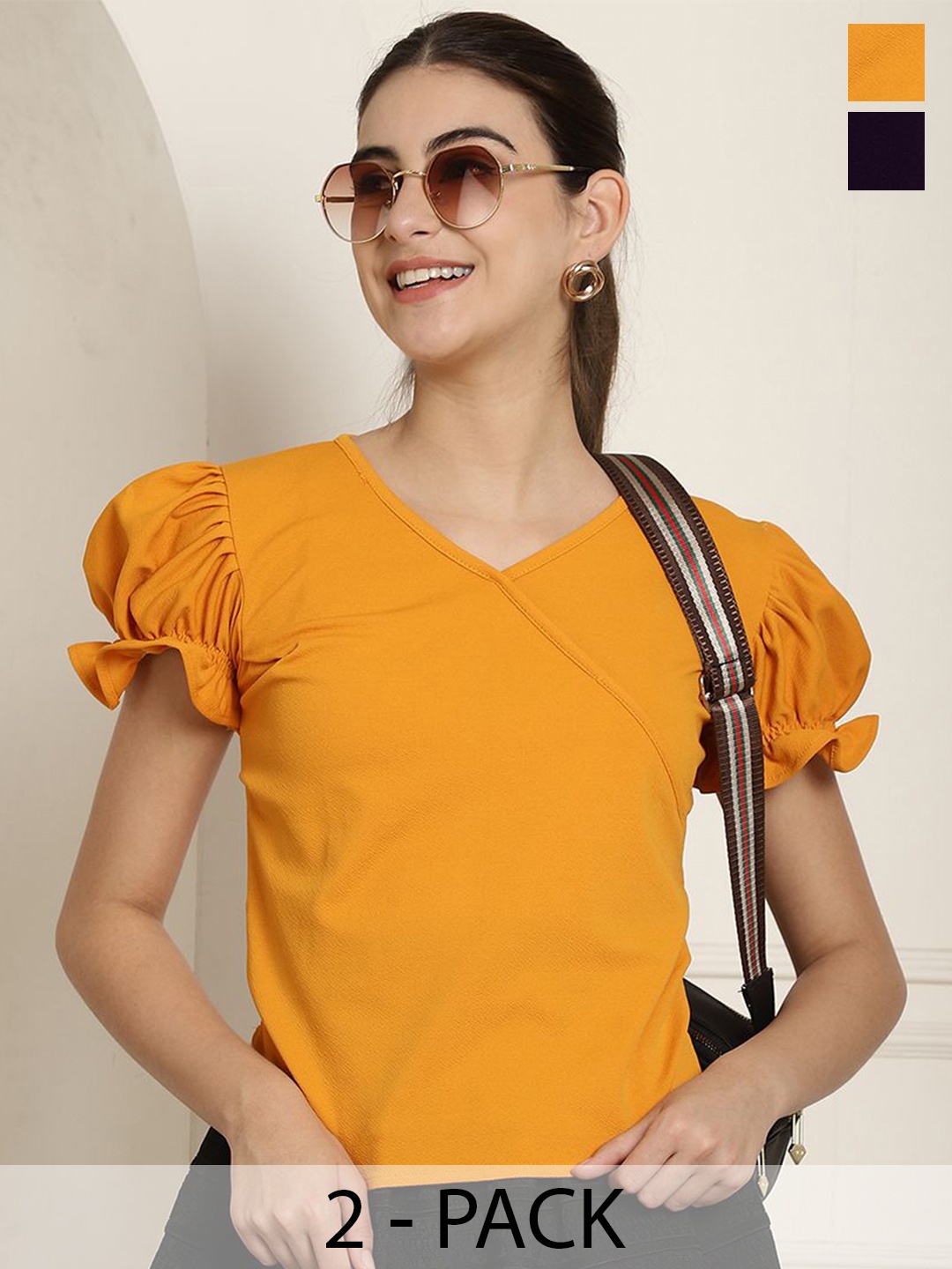 

Tromko Puff Sleeve Top, Multi