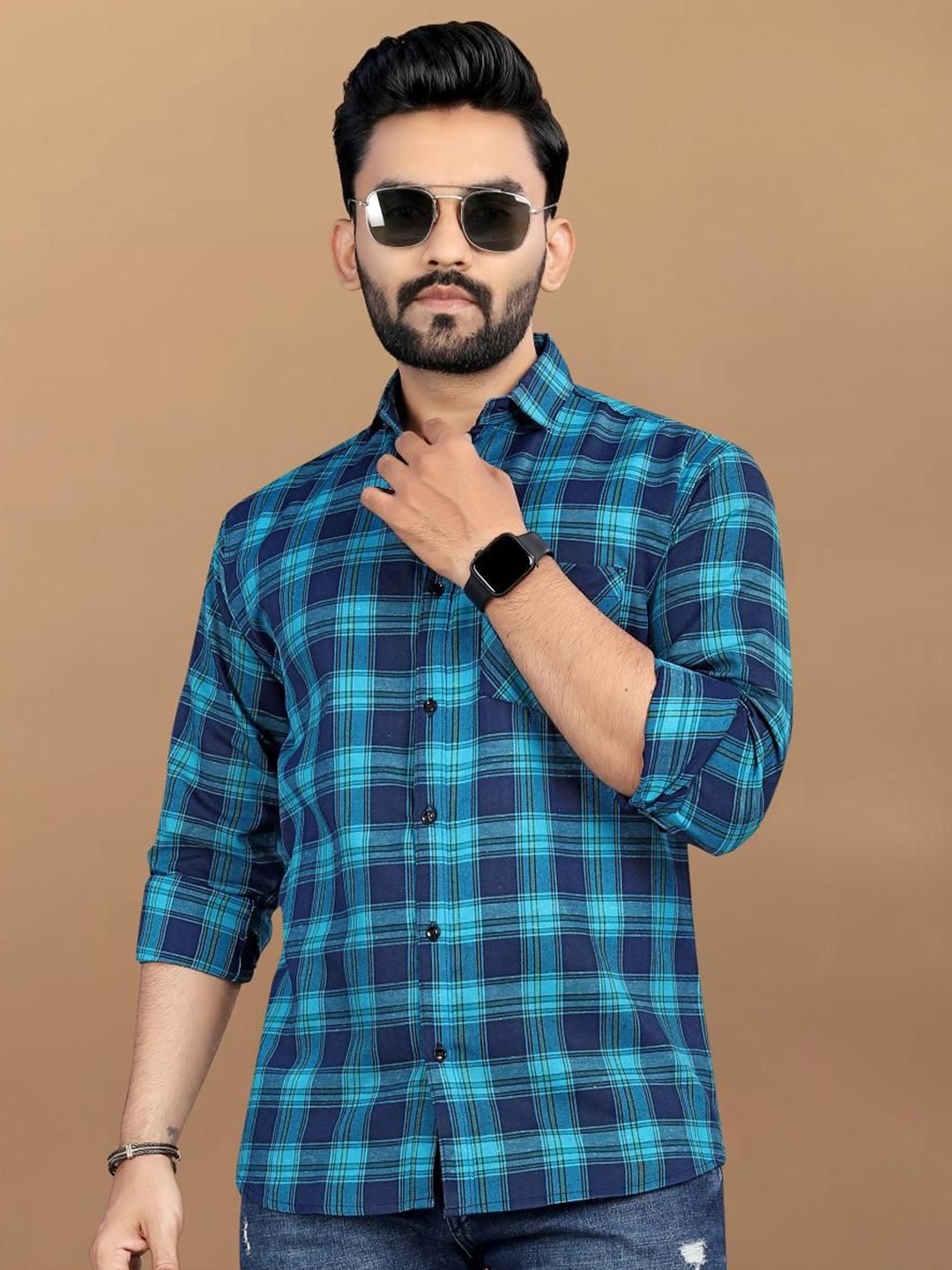 

Metronaut Men Classic Tartan Checks Opaque Checked Casual Shirt, Multi