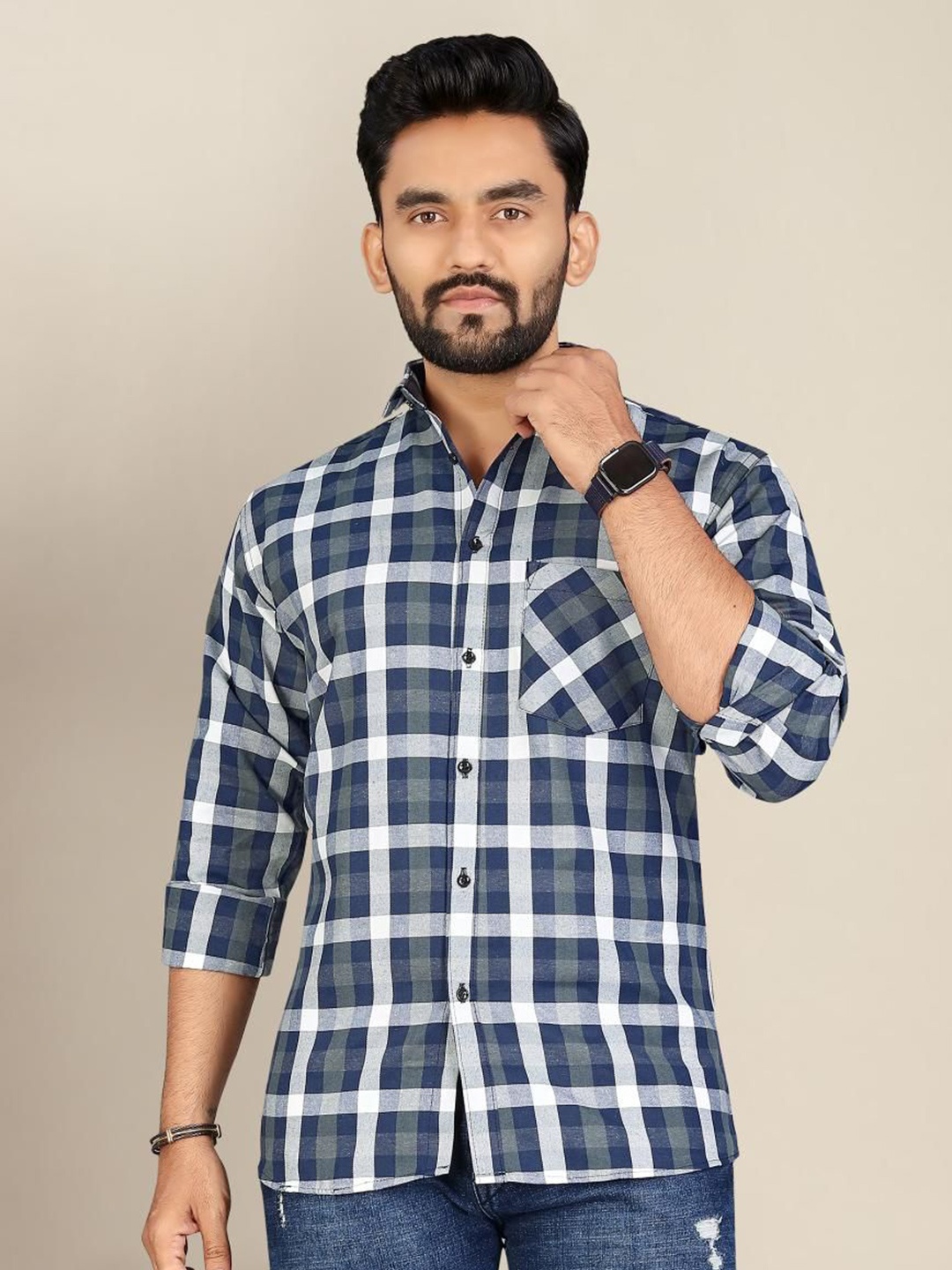 

Metronaut Men Classic Tartan Checks Opaque Checked Casual Shirt, Multi