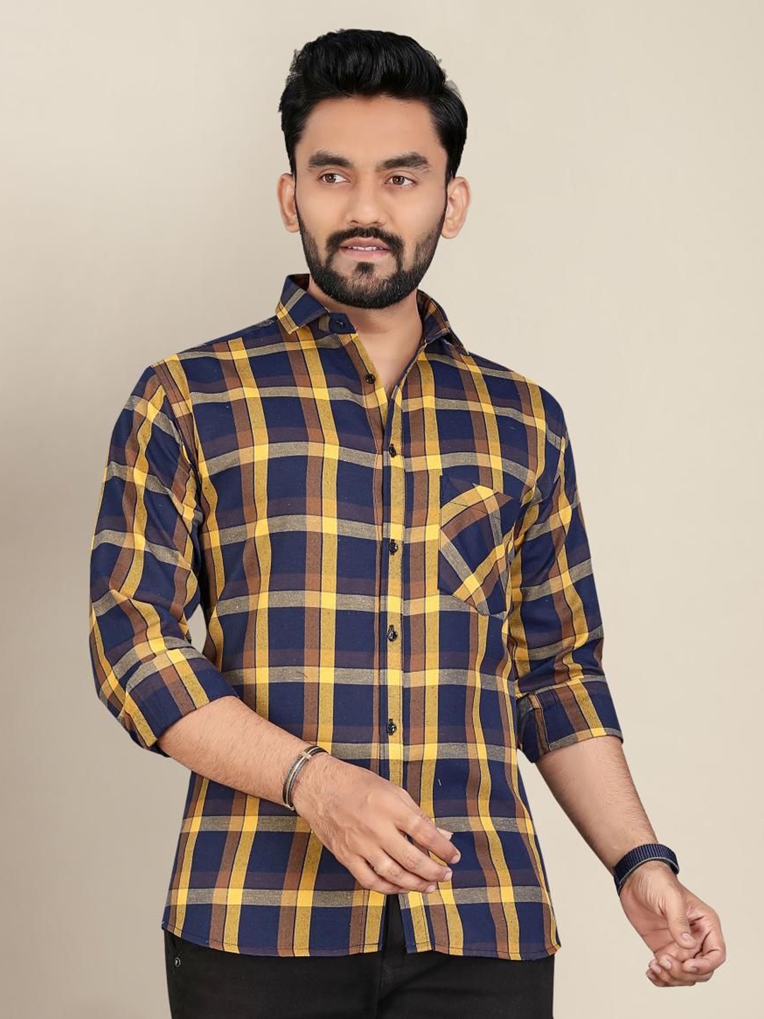 

Metronaut Men Classic Tartan Checks Opaque Checked Casual Shirt, Multi