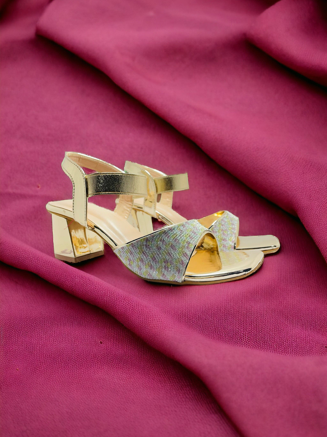 

FABBMATE Embellished Comfort Open Toe Block Heel Sandals, Multi