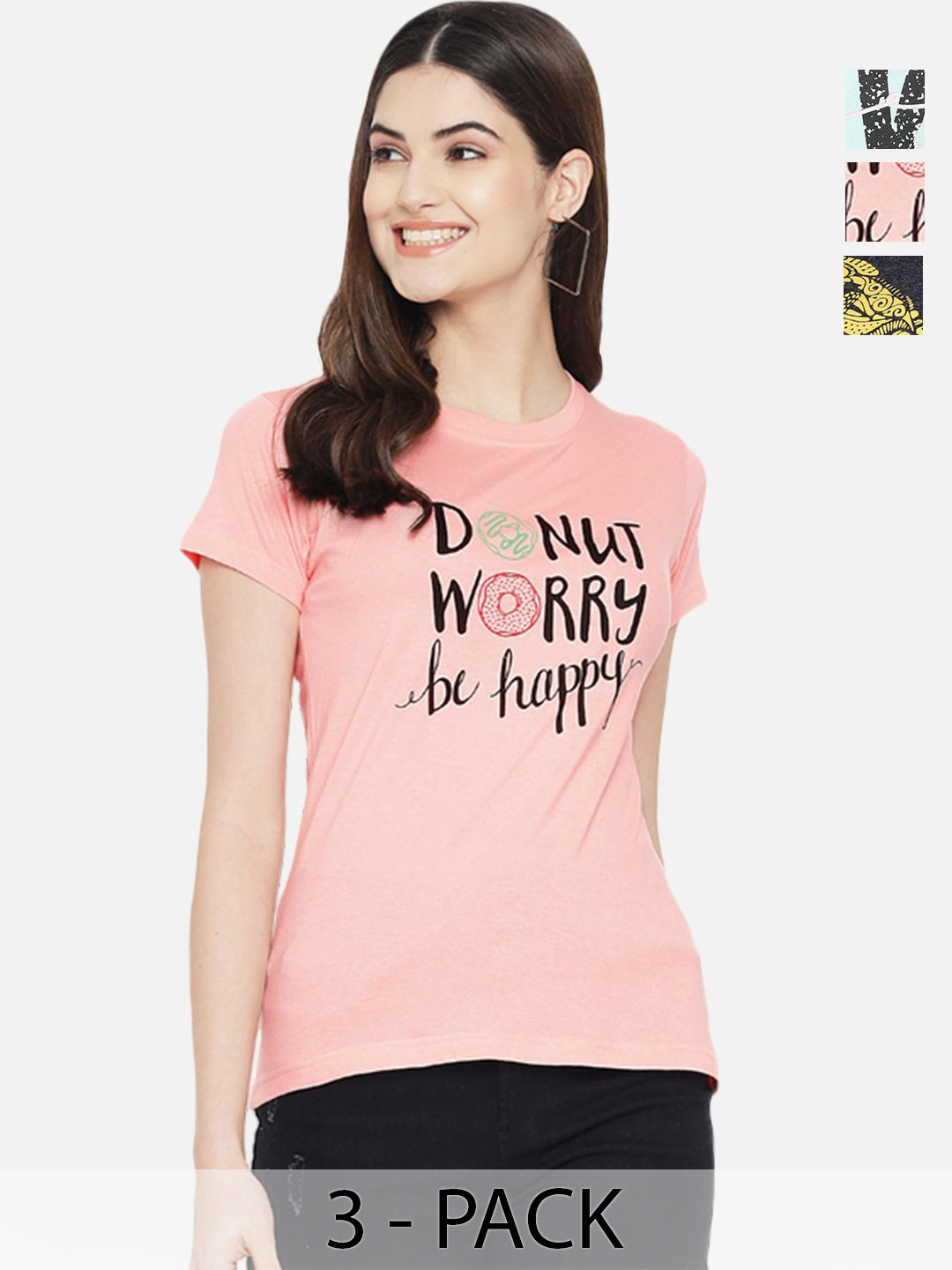 

Tromko Women Typography Printed T-shirt, Multi