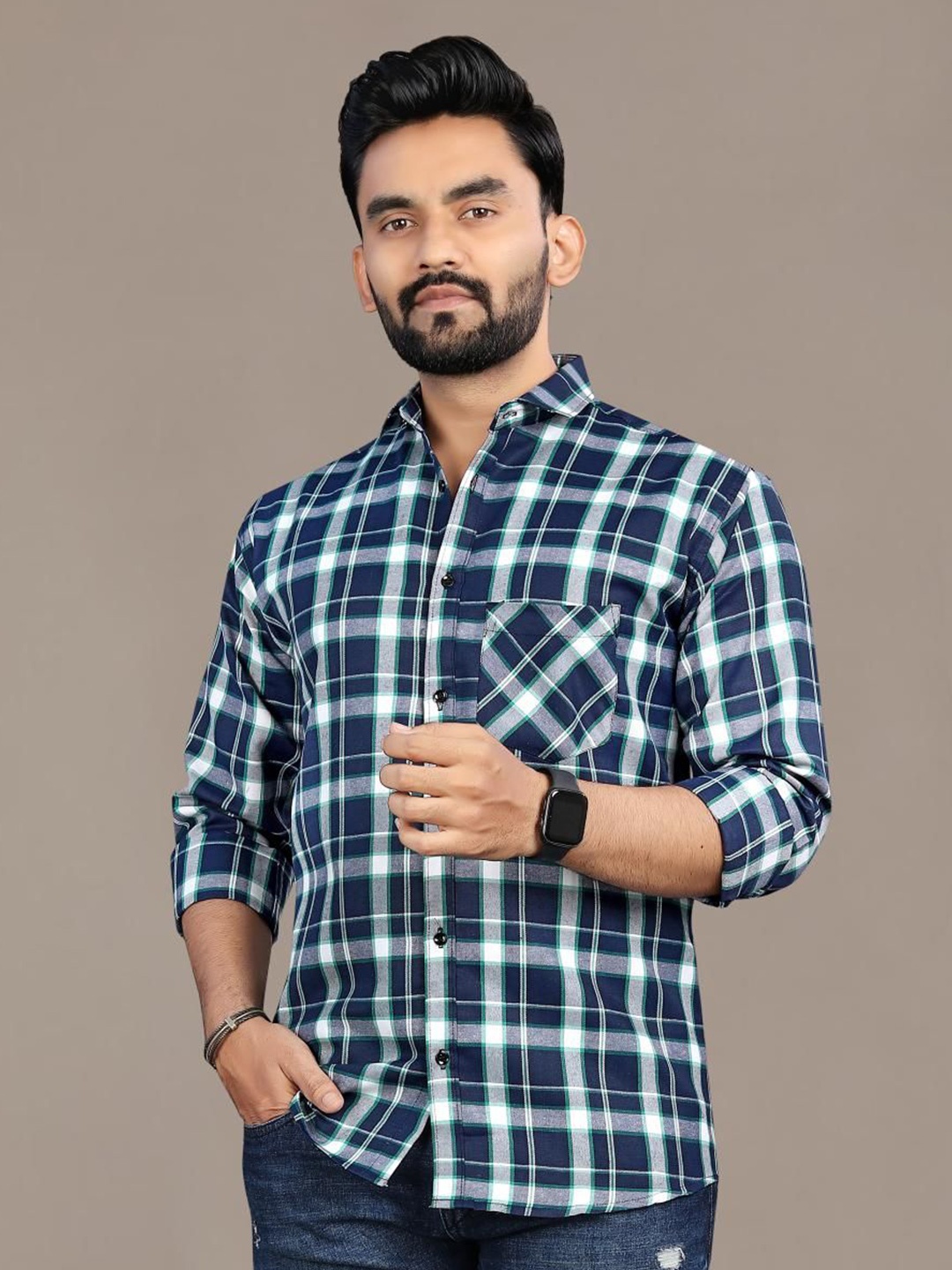 

Metronaut Men Classic Tartan Checks Opaque Checked Casual Shirt, Multi