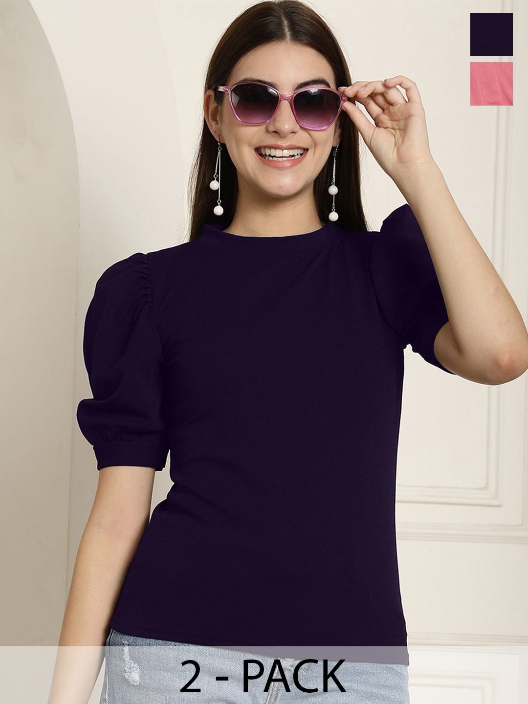 

Tromko Puff Sleeve Top, Multi