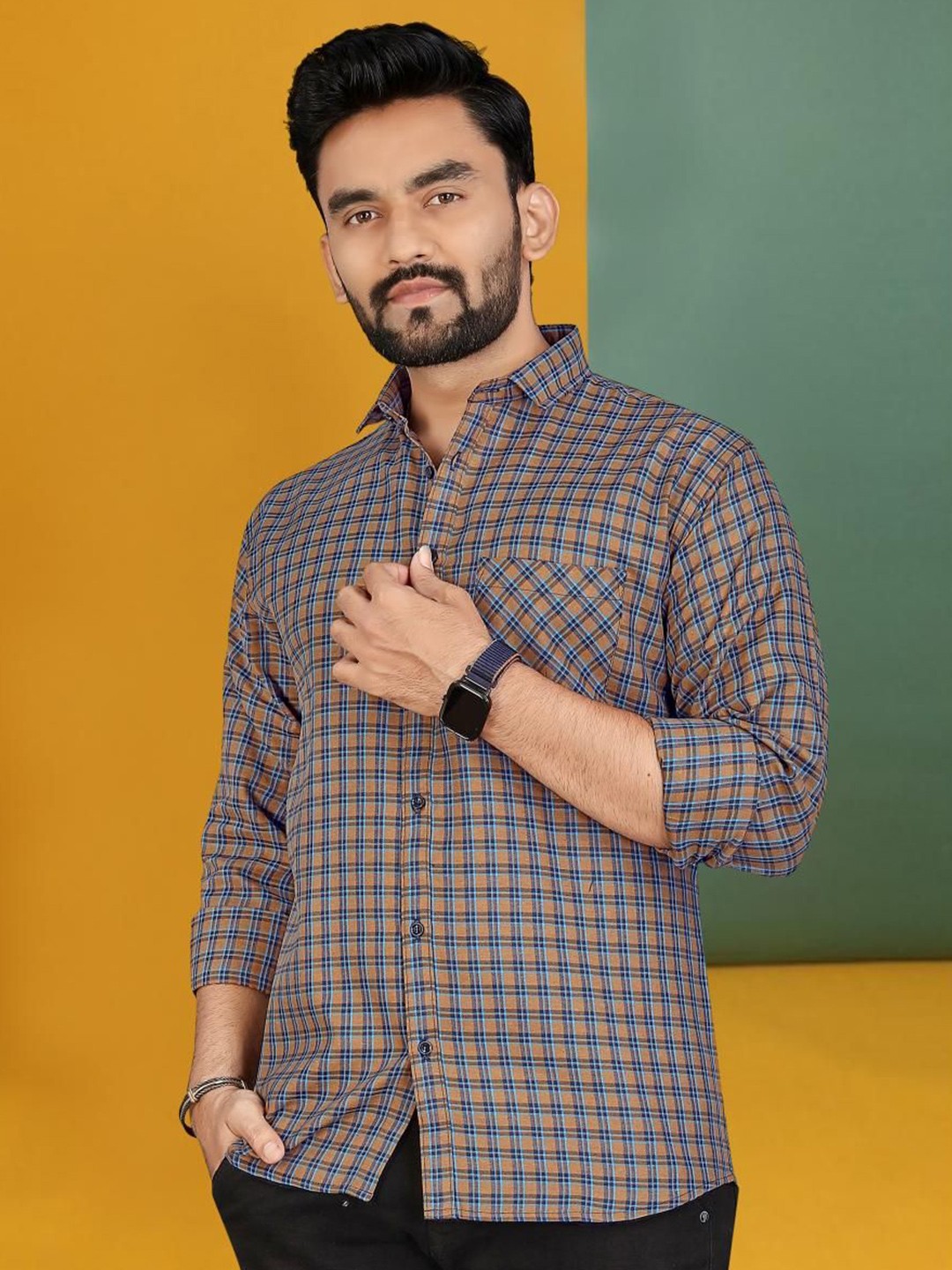 

Metronaut Men Classic Tartan Checks Opaque Checked Casual Shirt, Multi