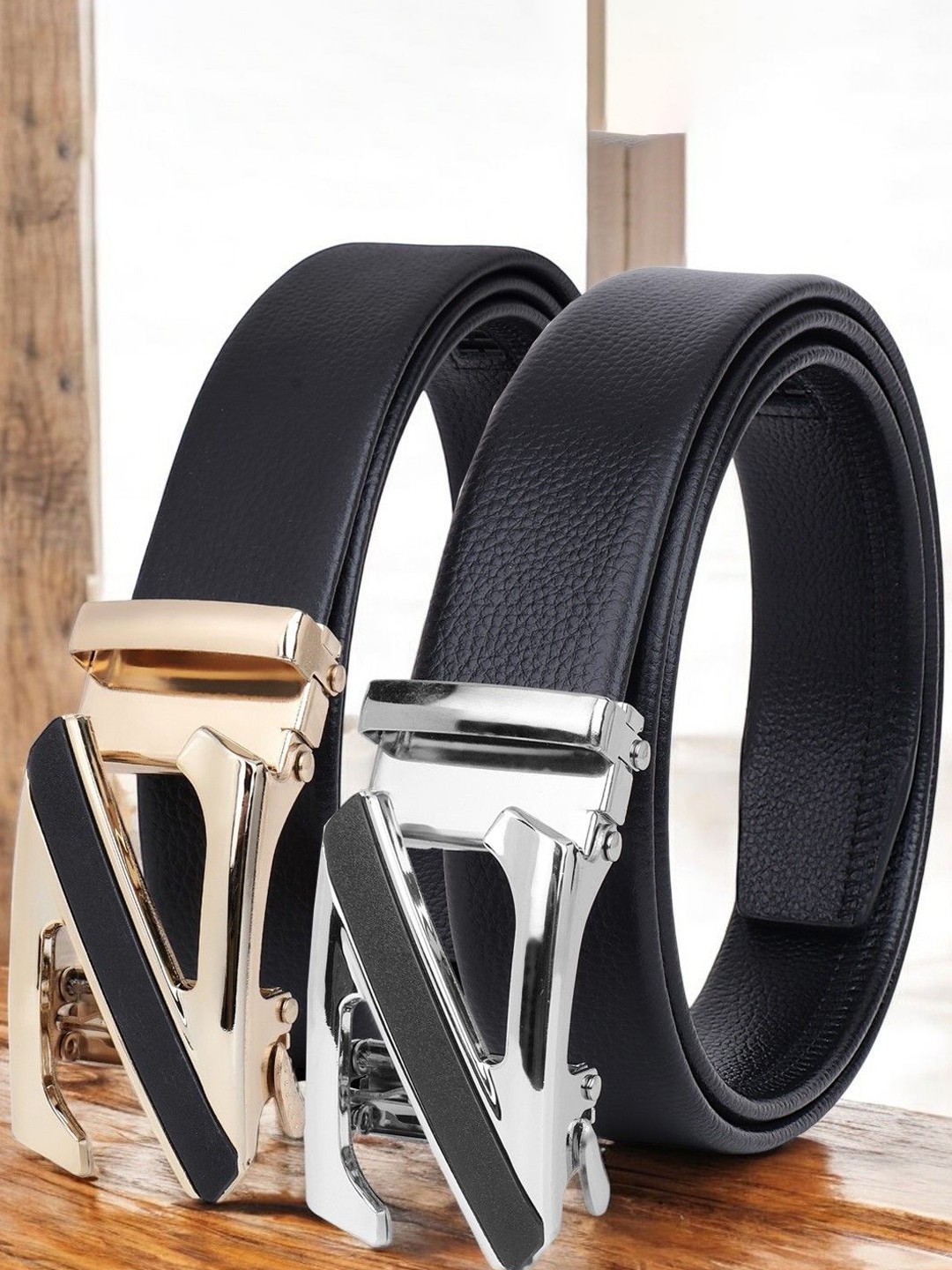

The Roadster Lifestyle Co Set Of 2 Textured Formal Belts, Black