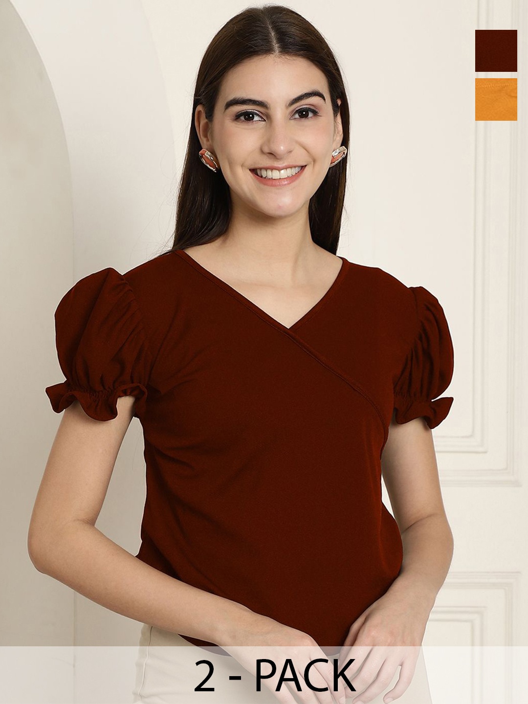 

Tromko Puff Sleeve Top, Multi