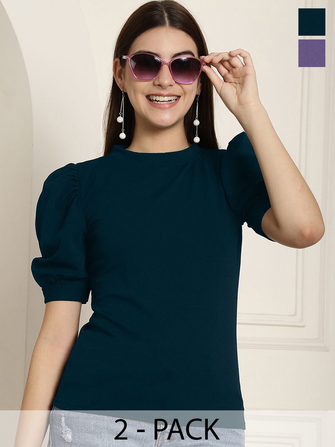 

Tromko Puff Sleeve Top, Multi