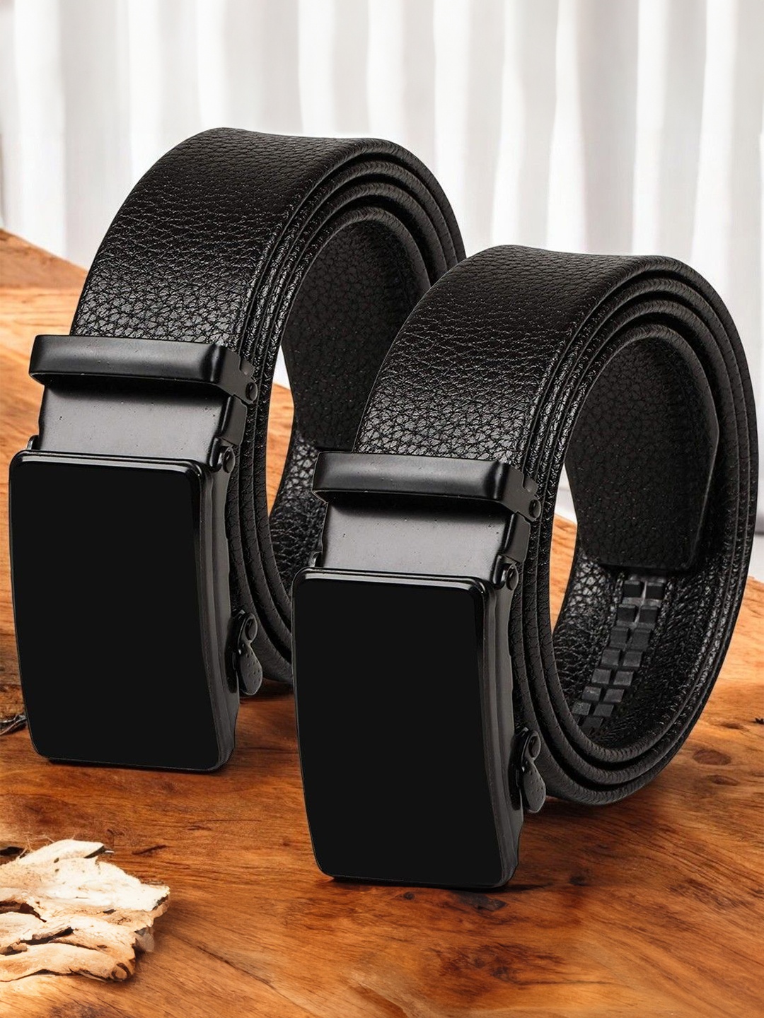 

The Roadster Lifestyle Co Set Of 2 Textured Formal Belts, Black