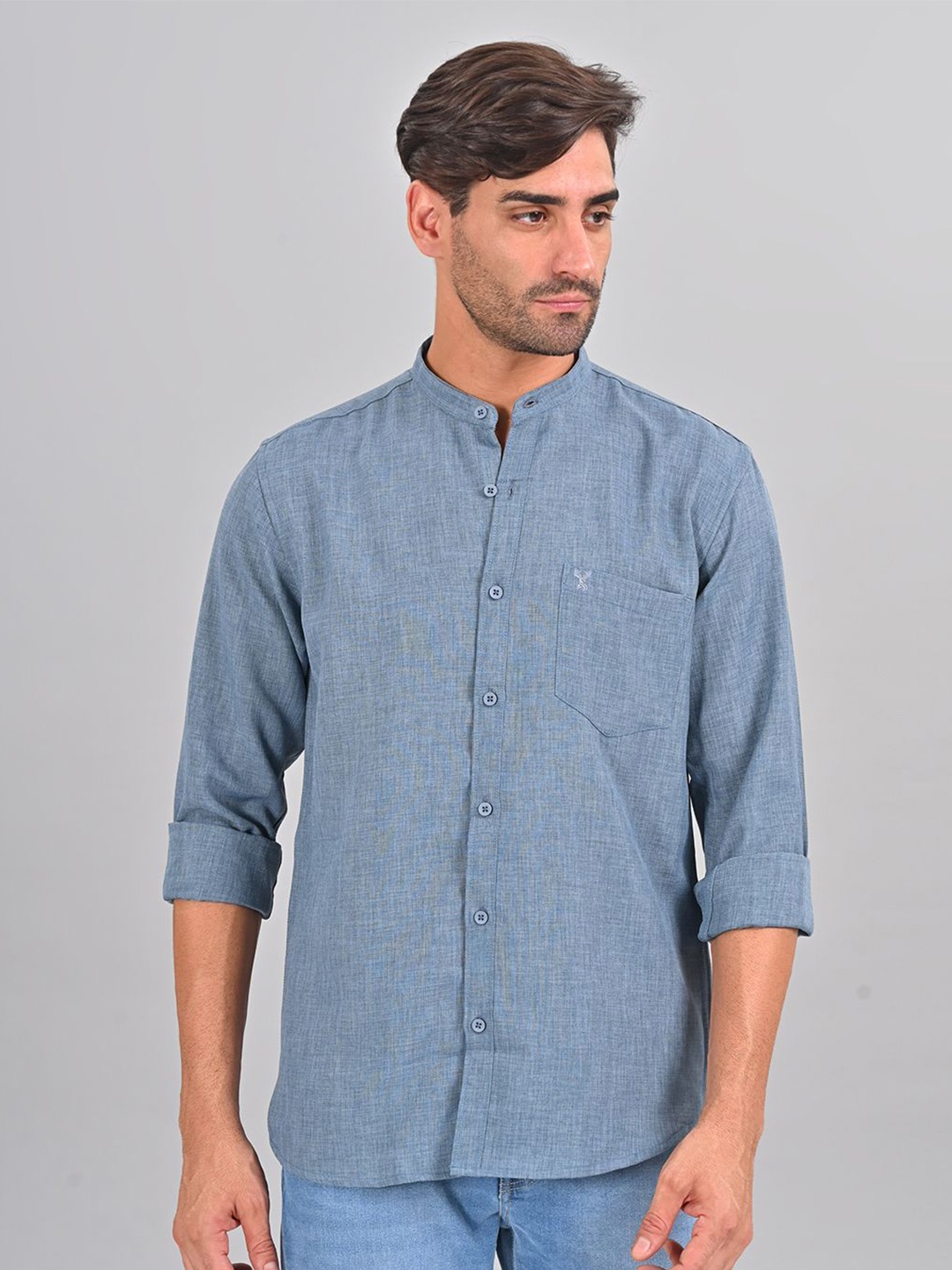 

STYLOFY Men Comfort Opaque Casual Shirt, Steel