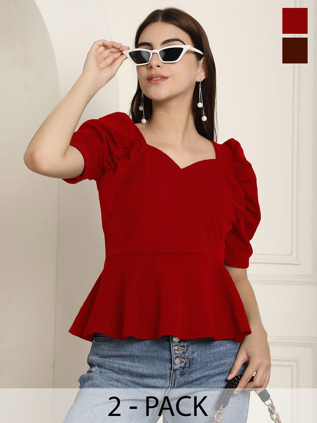 

Tromko Puff Sleeve Top, Multi