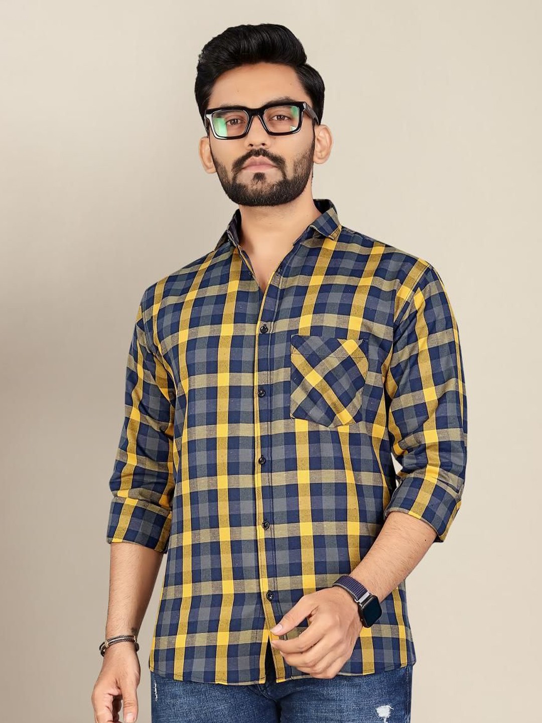 

Metronaut Men Classic Tartan Checks Opaque Checked Casual Shirt, Multi