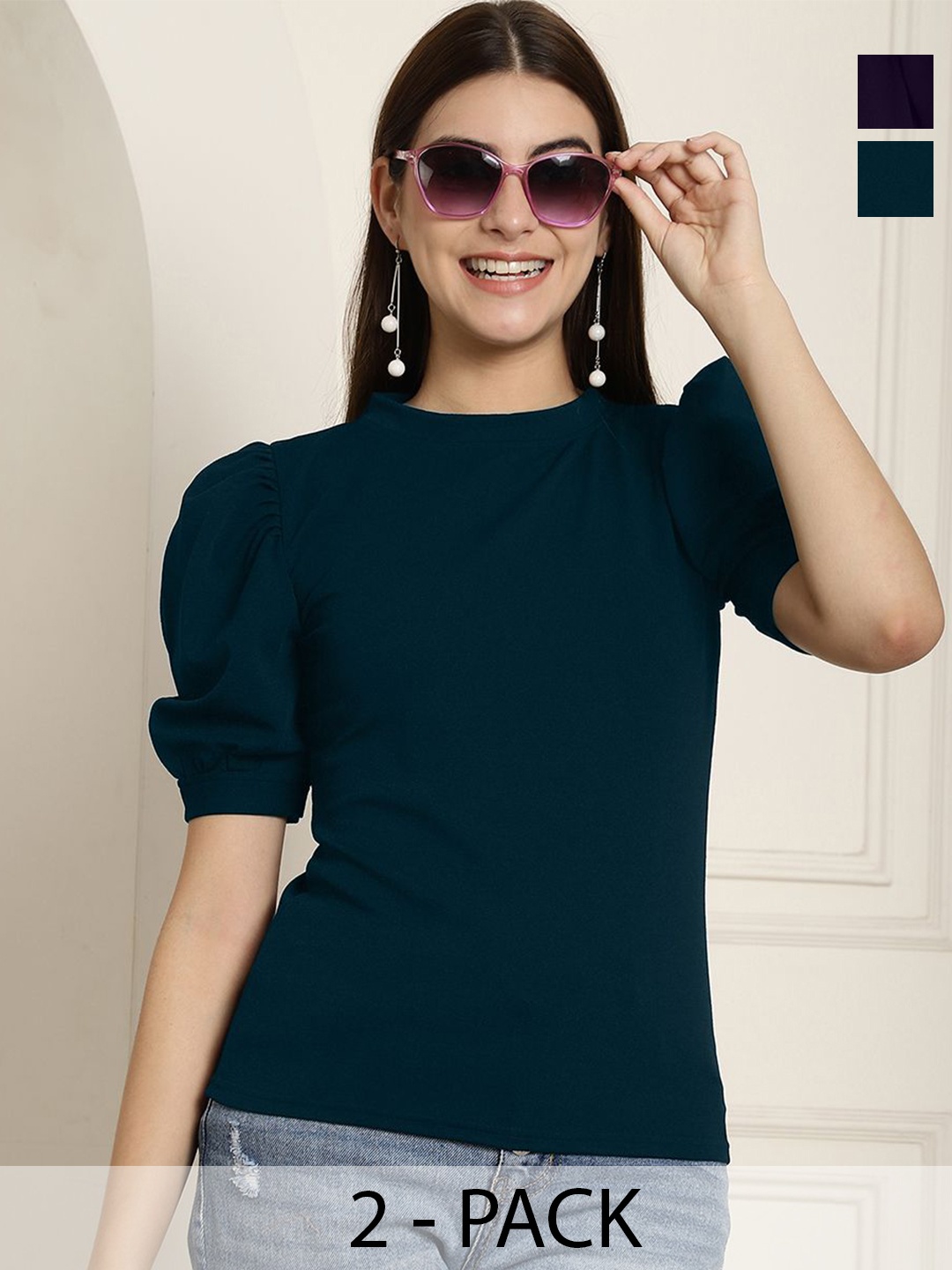 

Tromko Puff Sleeve Top, Multi