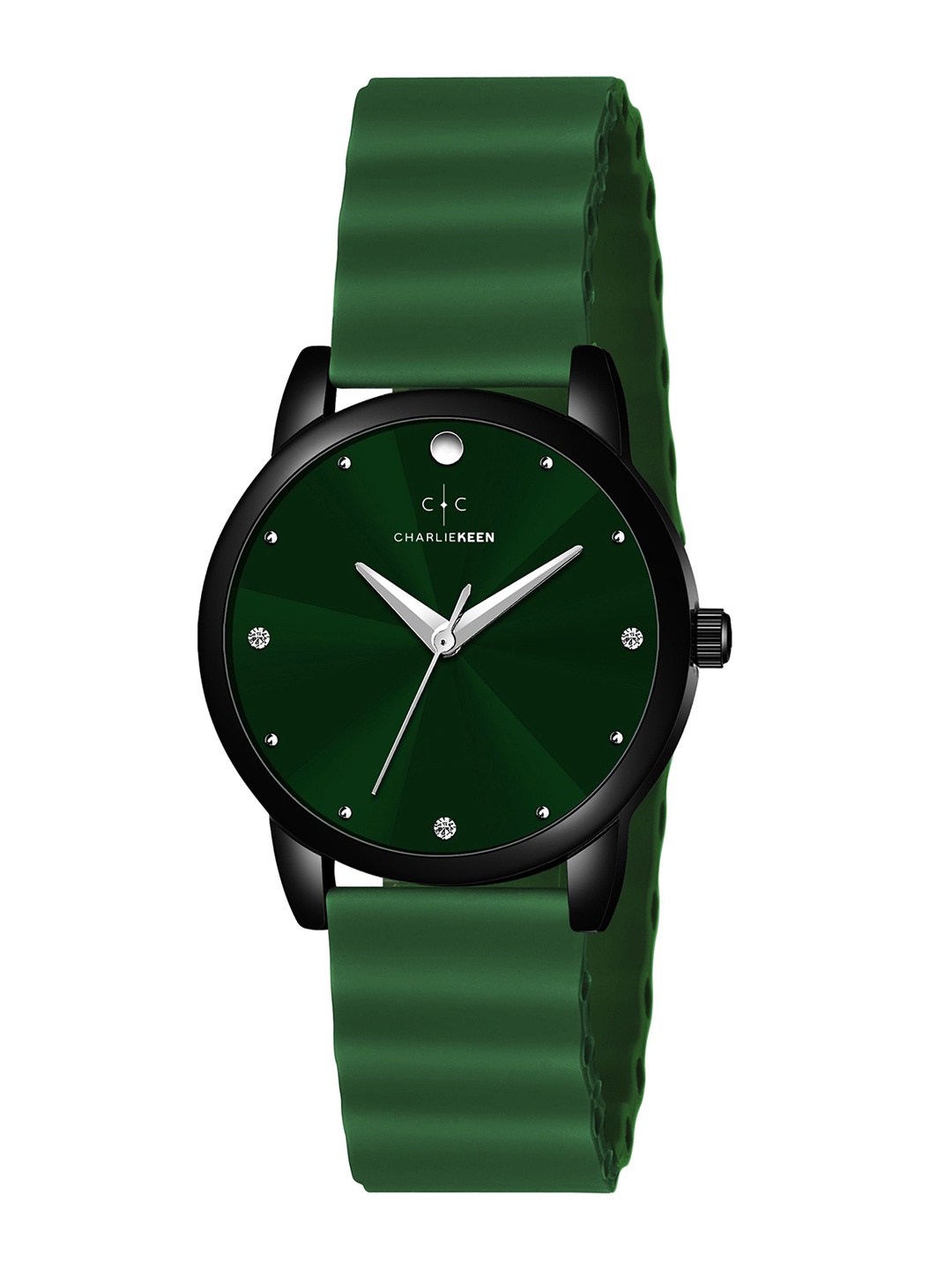 

CHARLIEKEEN Women Brass Dial & Stainless Steel Straps Analogue Watch CC-LR014-GRN-GRN, Green